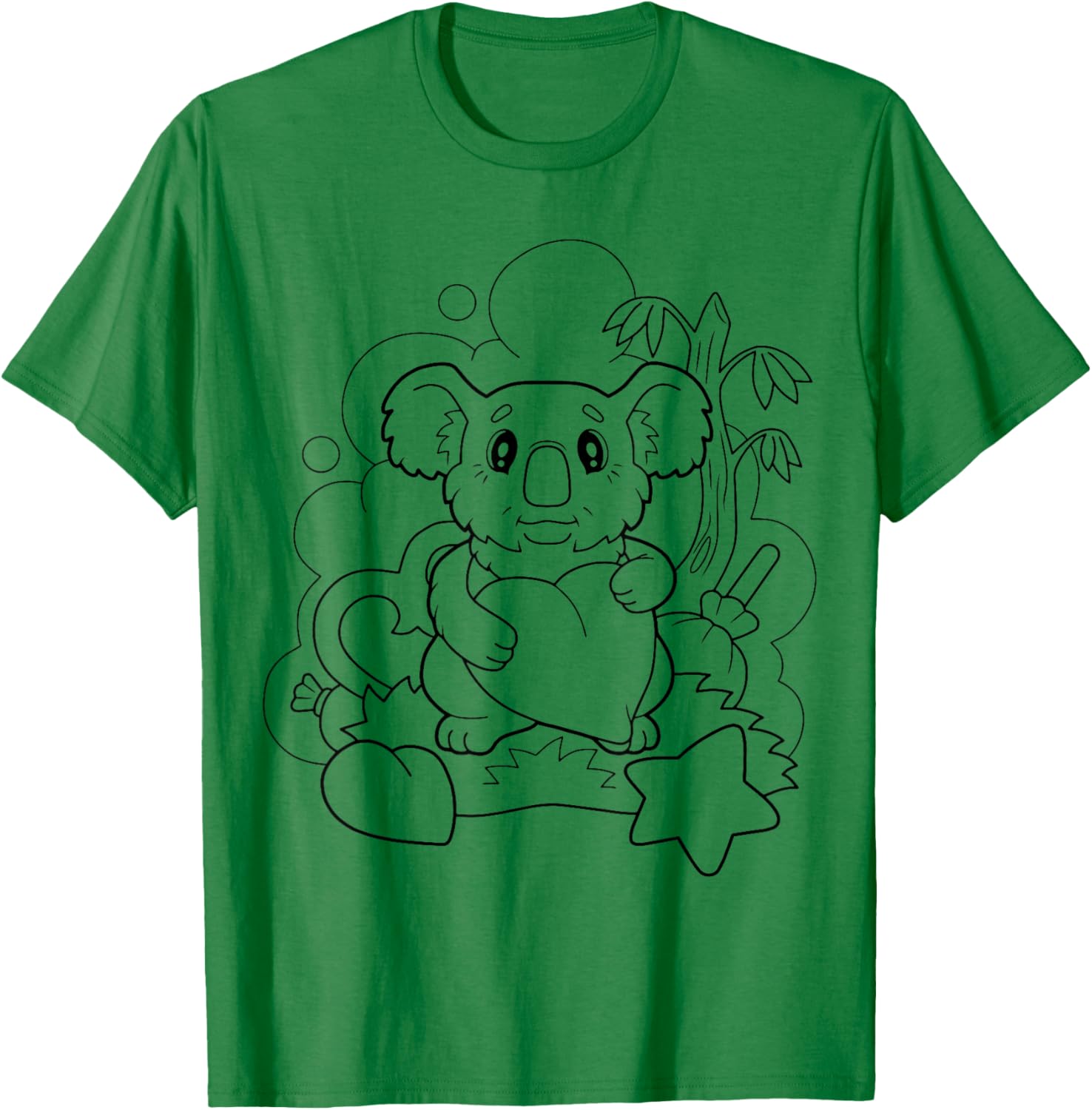 Cute koala bear to paint and color in for children T-Shirt - T-Shirt | Irish Green
