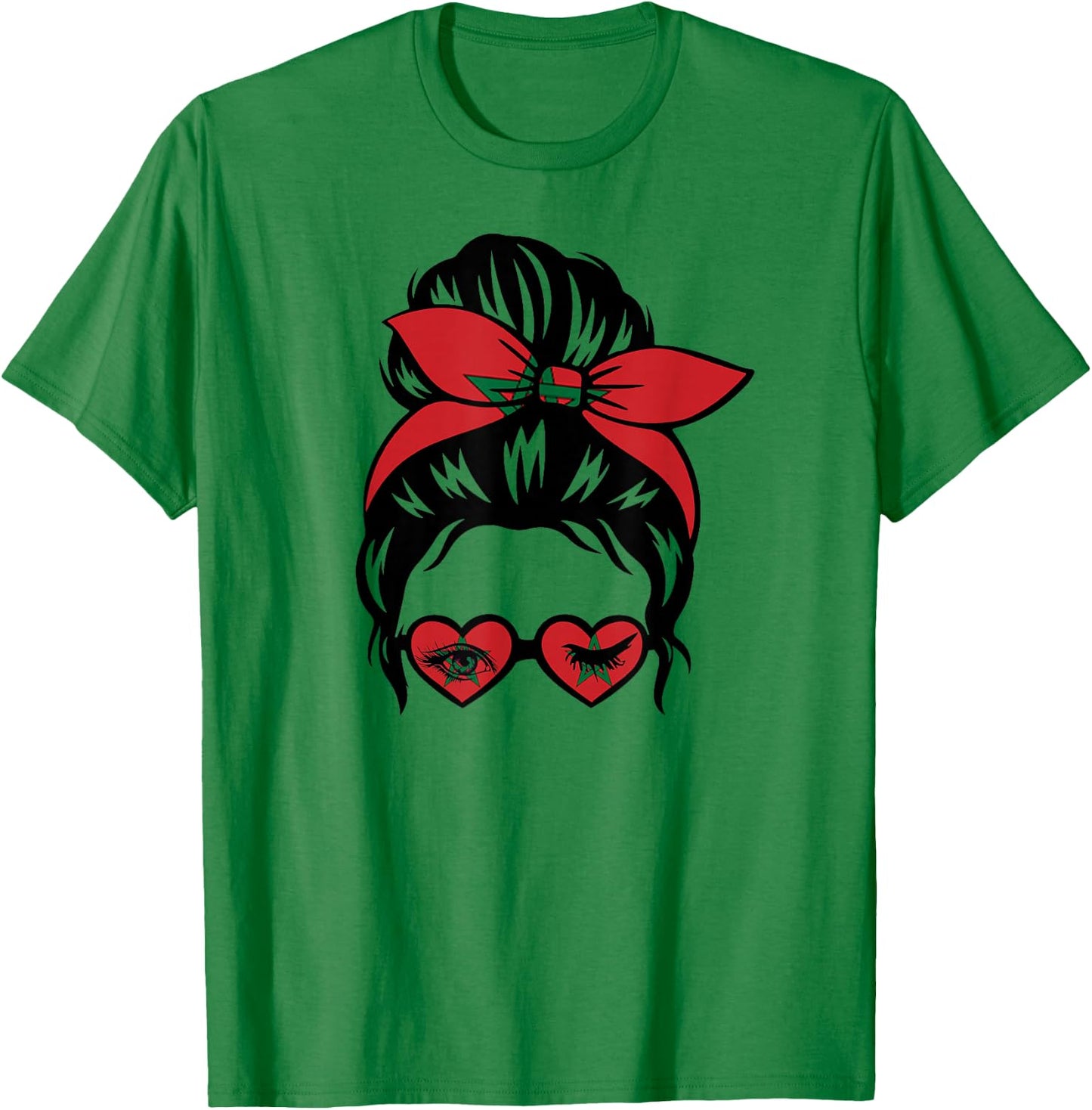Moroccan Flag Morocco Soccer Jersey Women Boys Girls T-Shirt - T-Shirt | Irish Green