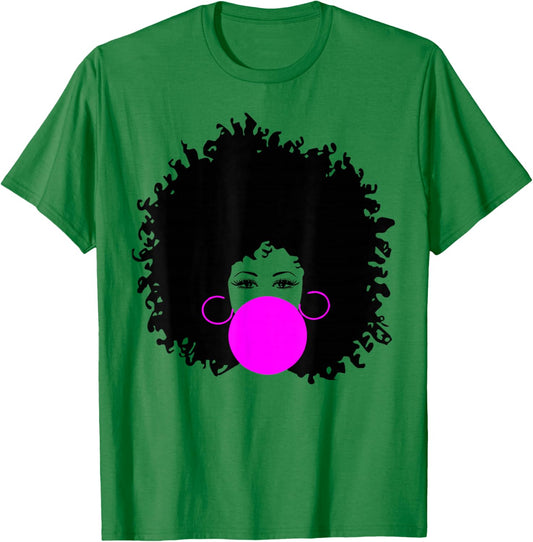 Afro Curly Natural Hair African American Black Women T-Shirt - T-Shirt | Irish Green