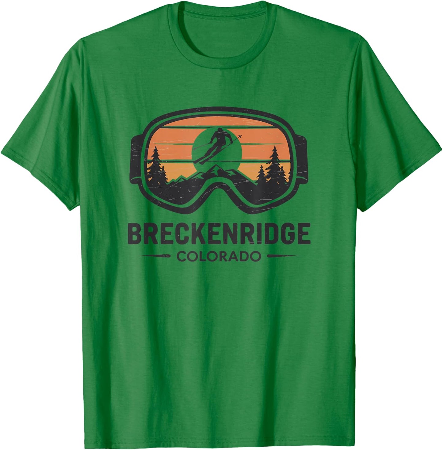 Breckenridge Colorado Ski Resort Retro Ski T-Shirt - T-Shirt | Irish Green