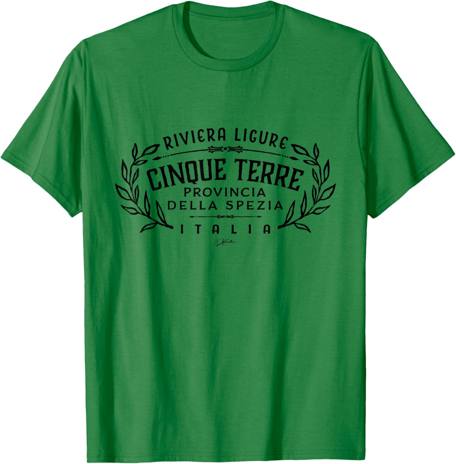 JCombs: Cinque Terre, Italy, Retro T-Shirt - T-Shirt | Irish Green
