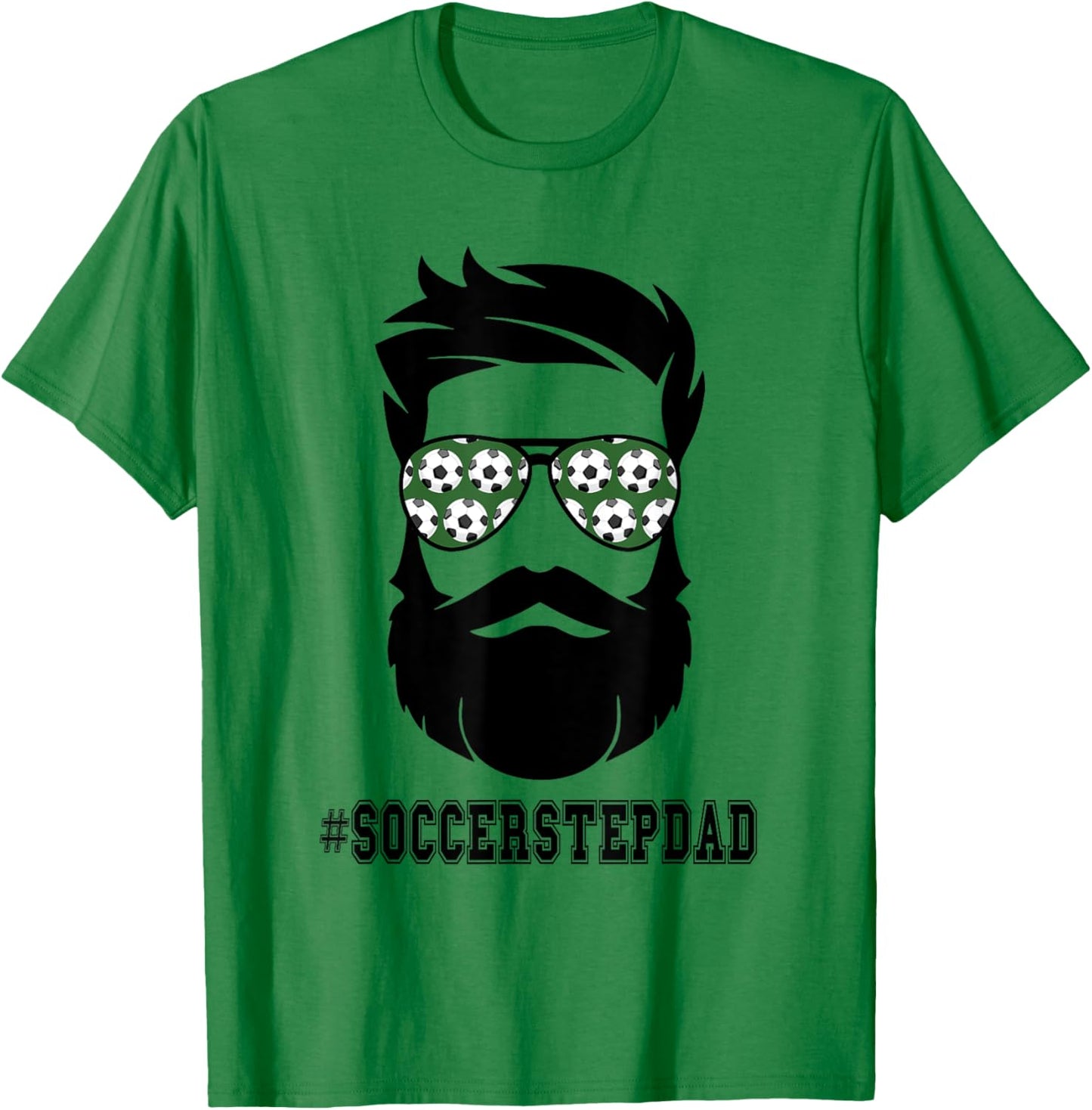 Soccer Stepdad With Beard Step Dad Step Father Stepfather T-Shirt - T-Shirt | Irish Green