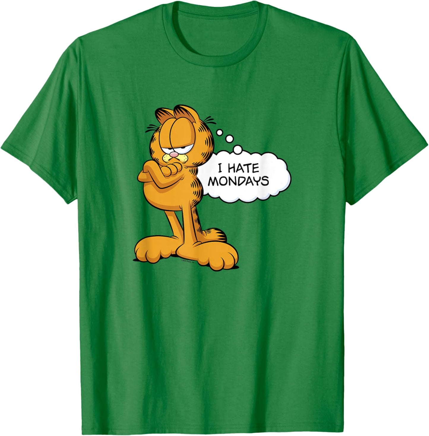 Garfield I Hate Mondays Thought Bubble T-Shirt - T-Shirt | Irish Green