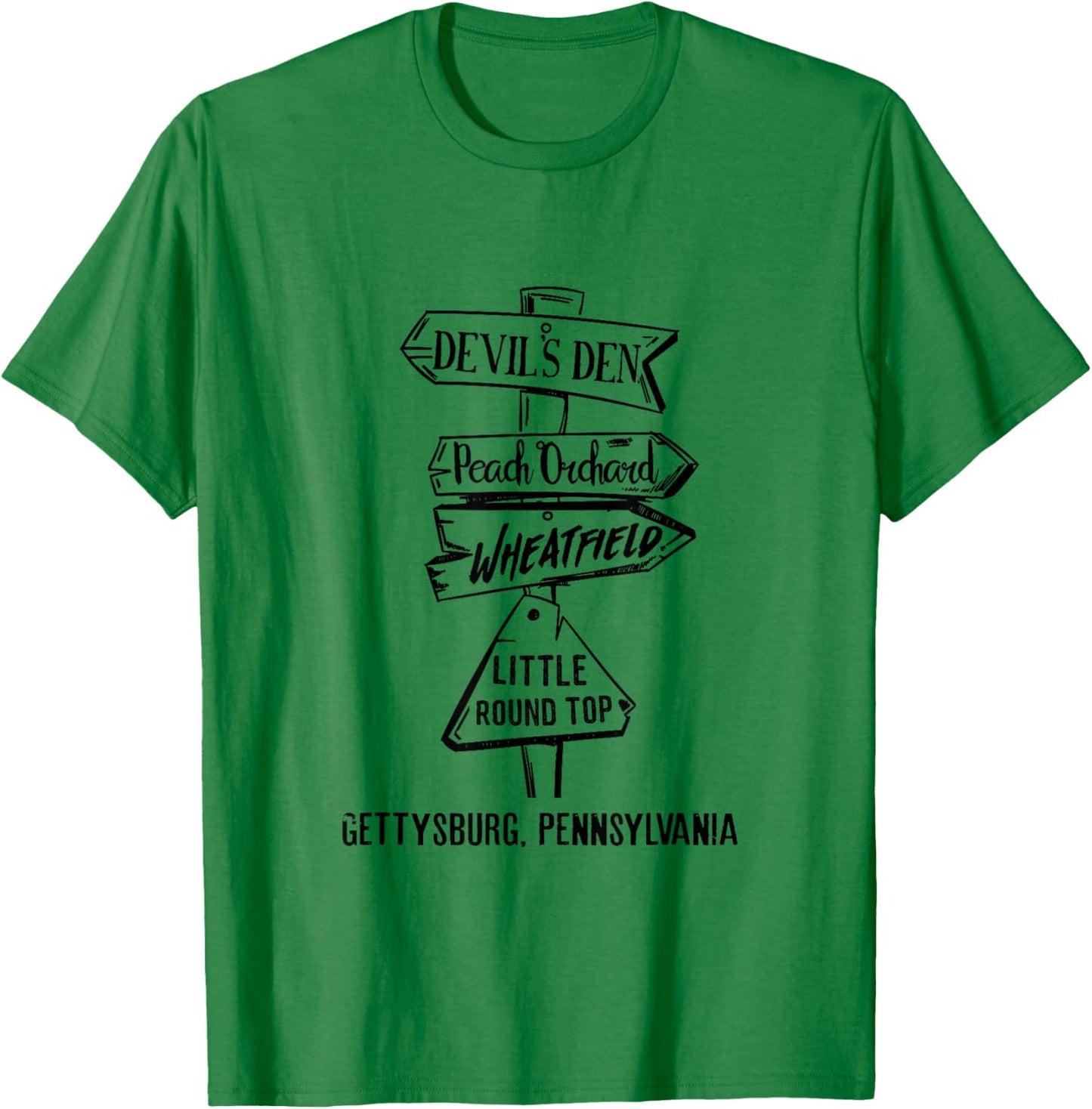 Gettysburg Civil War Landmarks T-Shirt - T-Shirt | Irish Green