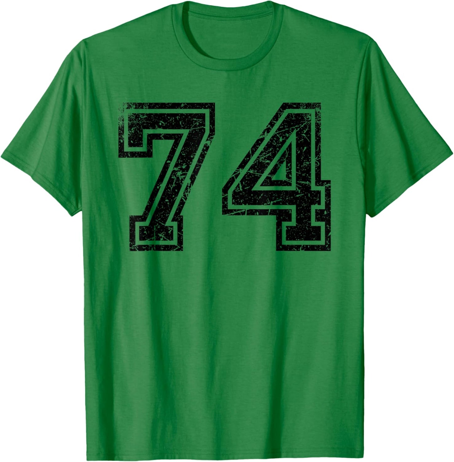 Vintage Number #74 Black Sports Team Number T-Shirt - T-Shirt | Irish Green