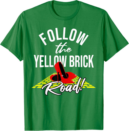 Dorothy and Friends Yellow Brick Road T-Shirt - T-Shirt | Irish Green