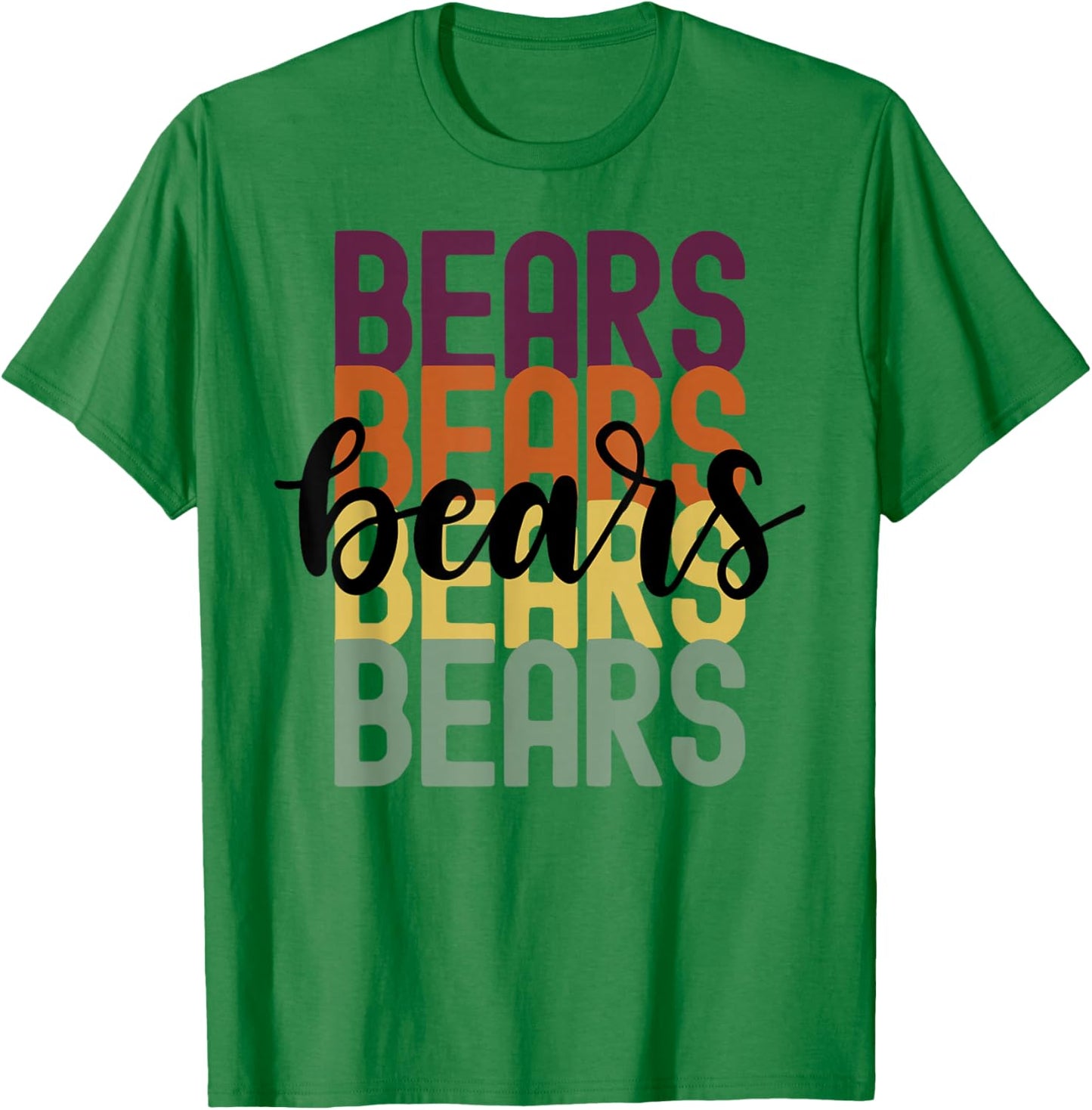 Bears Team Mascot School Spirit Game Night T-Shirt - T-Shirt | Irish Green