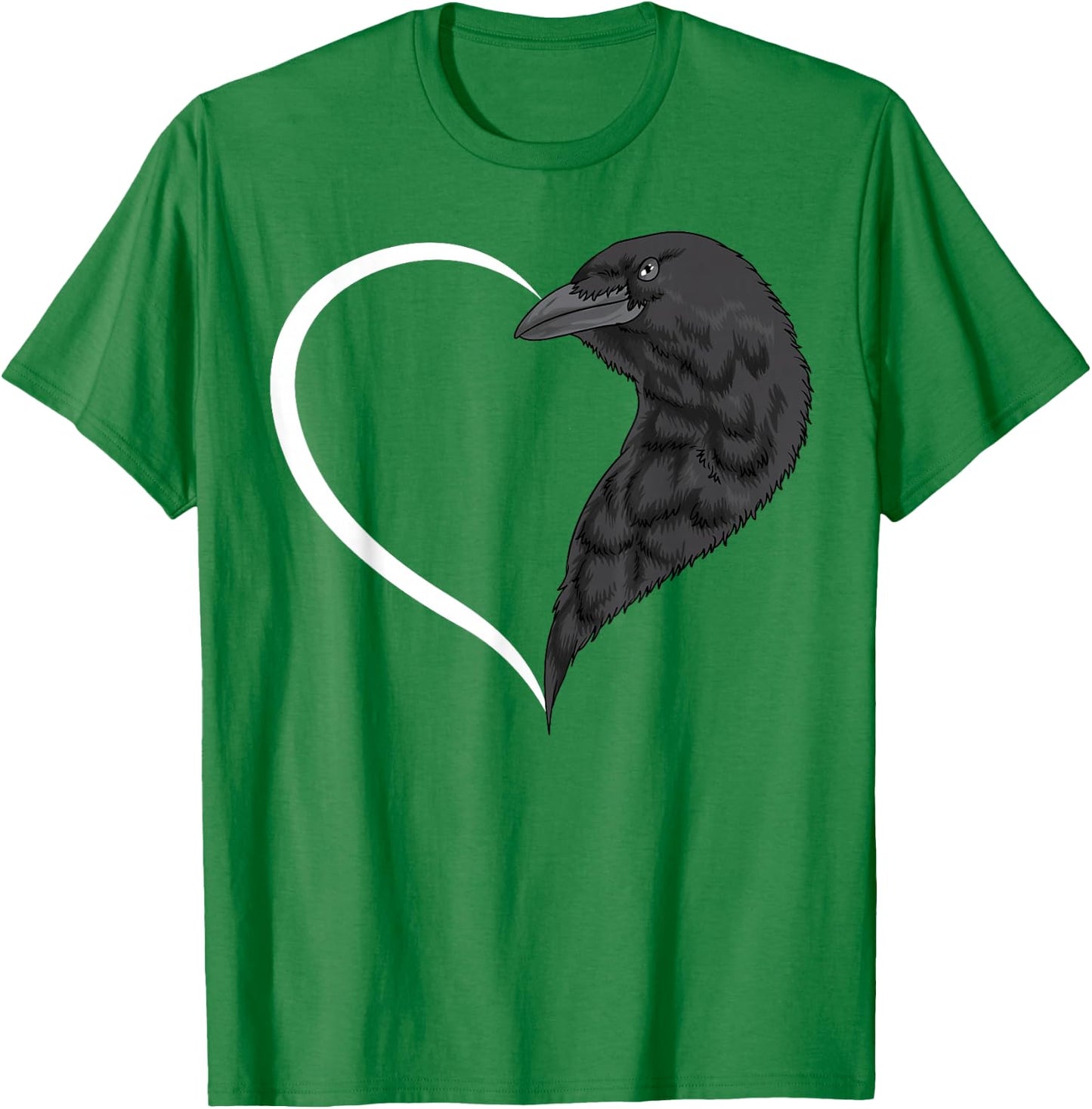 Crow Shirts Girls Kids Heart Cute Crow T-Shirt - T-Shirt | Irish Green
