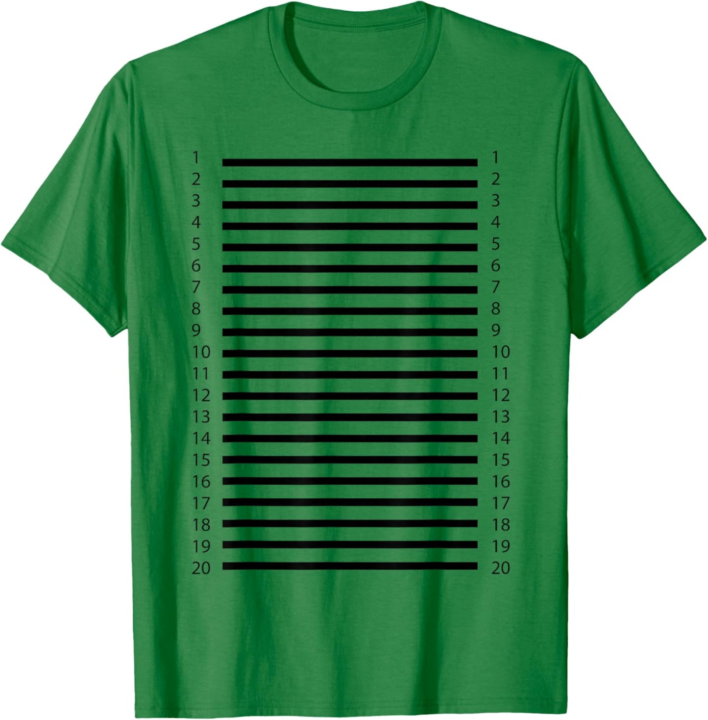 Hair length check 20 lines on the front of the T-Shirt - T-Shirt | Irish Green