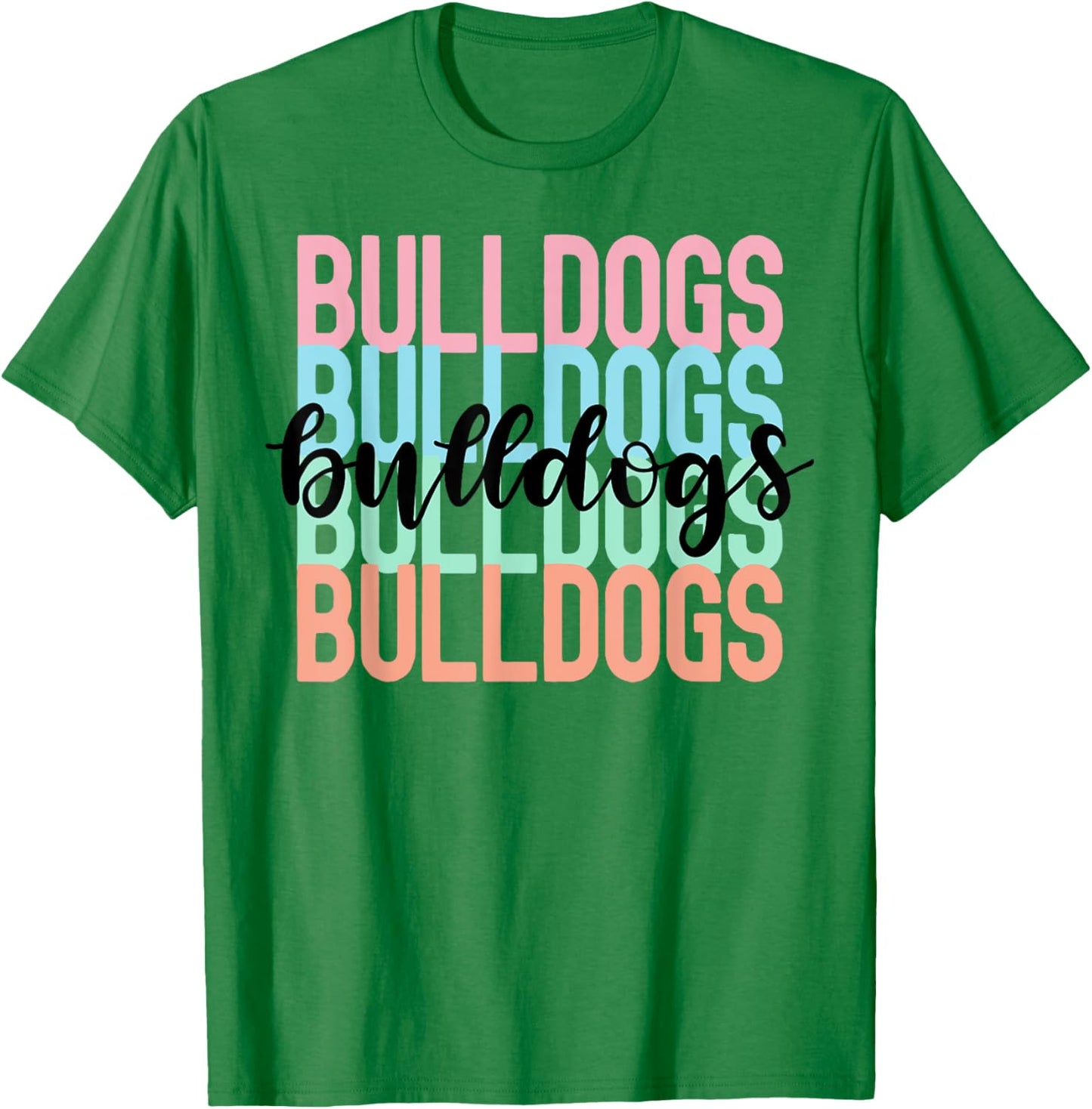 Bulldogs Team Mascot School Spirit Game Night T-Shirt - T-Shirt | Irish Green