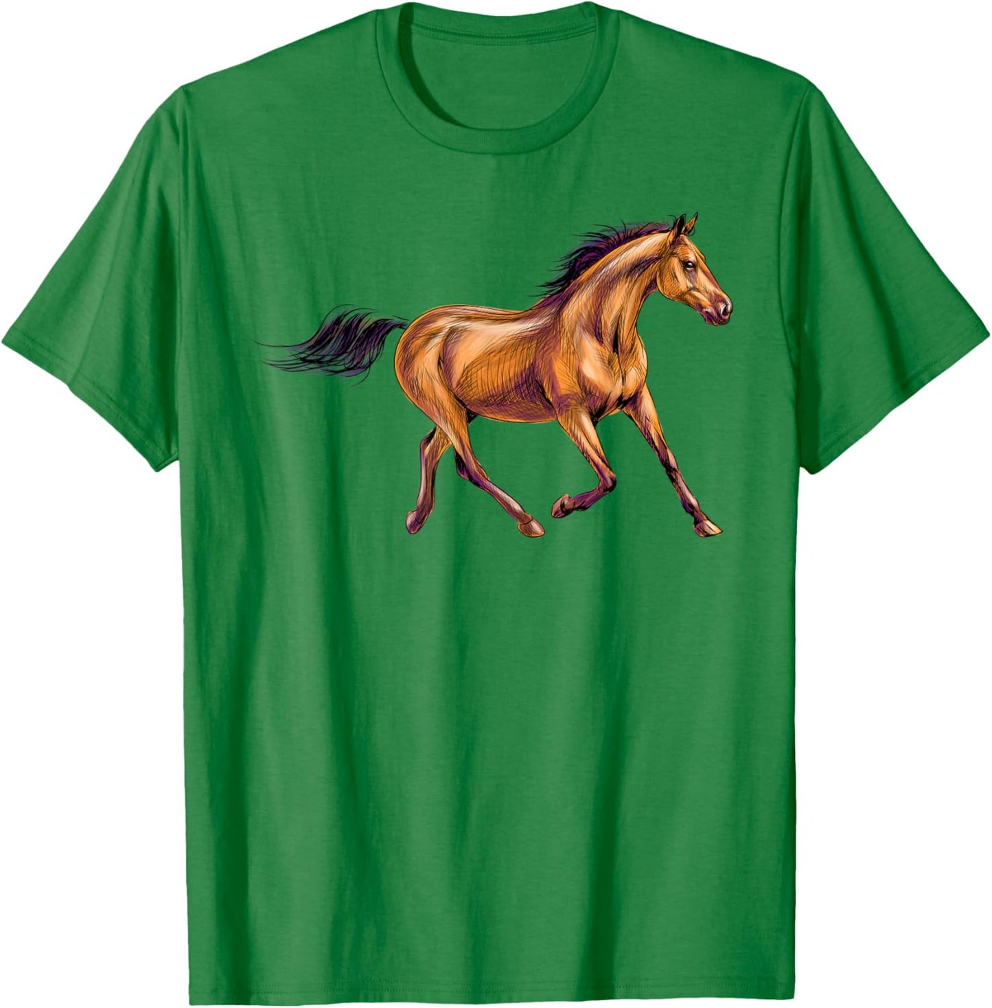 Red black Horses Horseback Riding Horse Lovers Flowers 2021 T-Shirt - T-Shirt | Irish Green