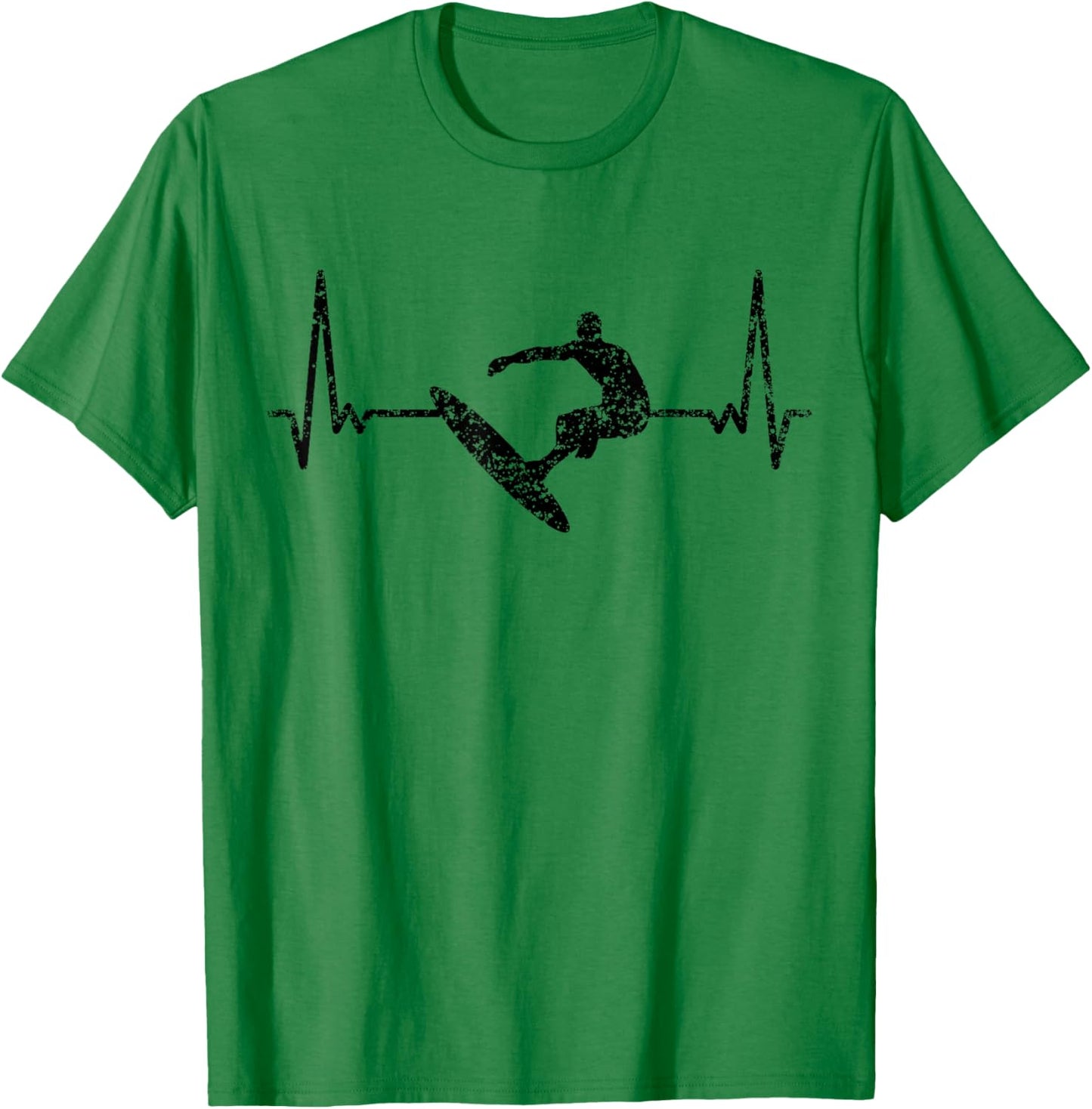 Heartbeat Surfing Surf Surfer Surfboard T-Shirt - T-Shirt | Irish Green