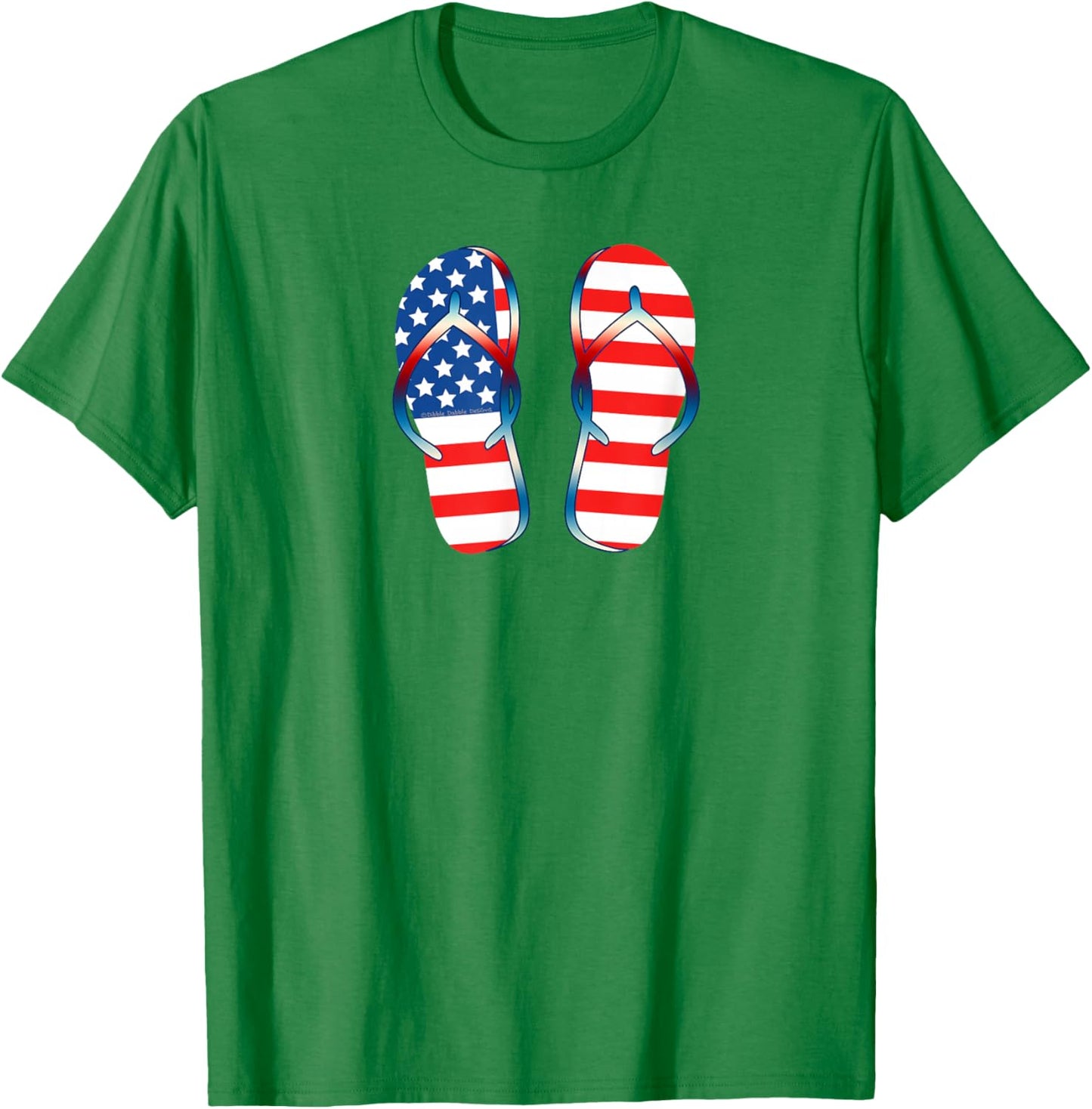Patriotic USA Flag Summer Flip Flops - 4th of July T-Shirt - T-Shirt | Irish Green