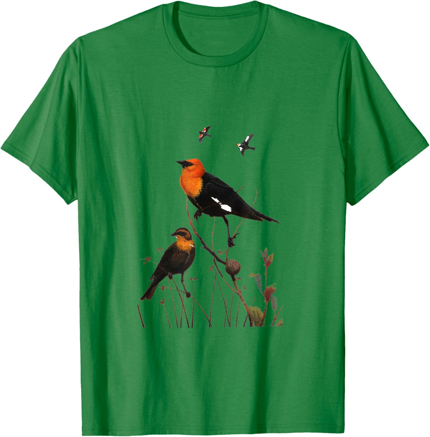 Yellow-Headed Blackbird T-Shirt - T-Shirt | Irish Green