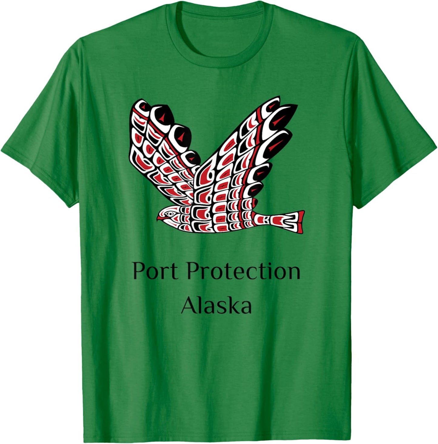Alaska Port Protection Red Tail Hawk Native American Indian T-Shirt - T-Shirt | Irish Green