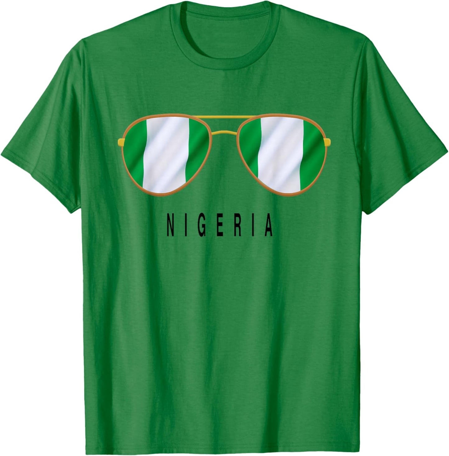 Nigeria Flag Nigerian Nigeria Pride Sunglasses T-Shirt - T-Shirt | Irish Green
