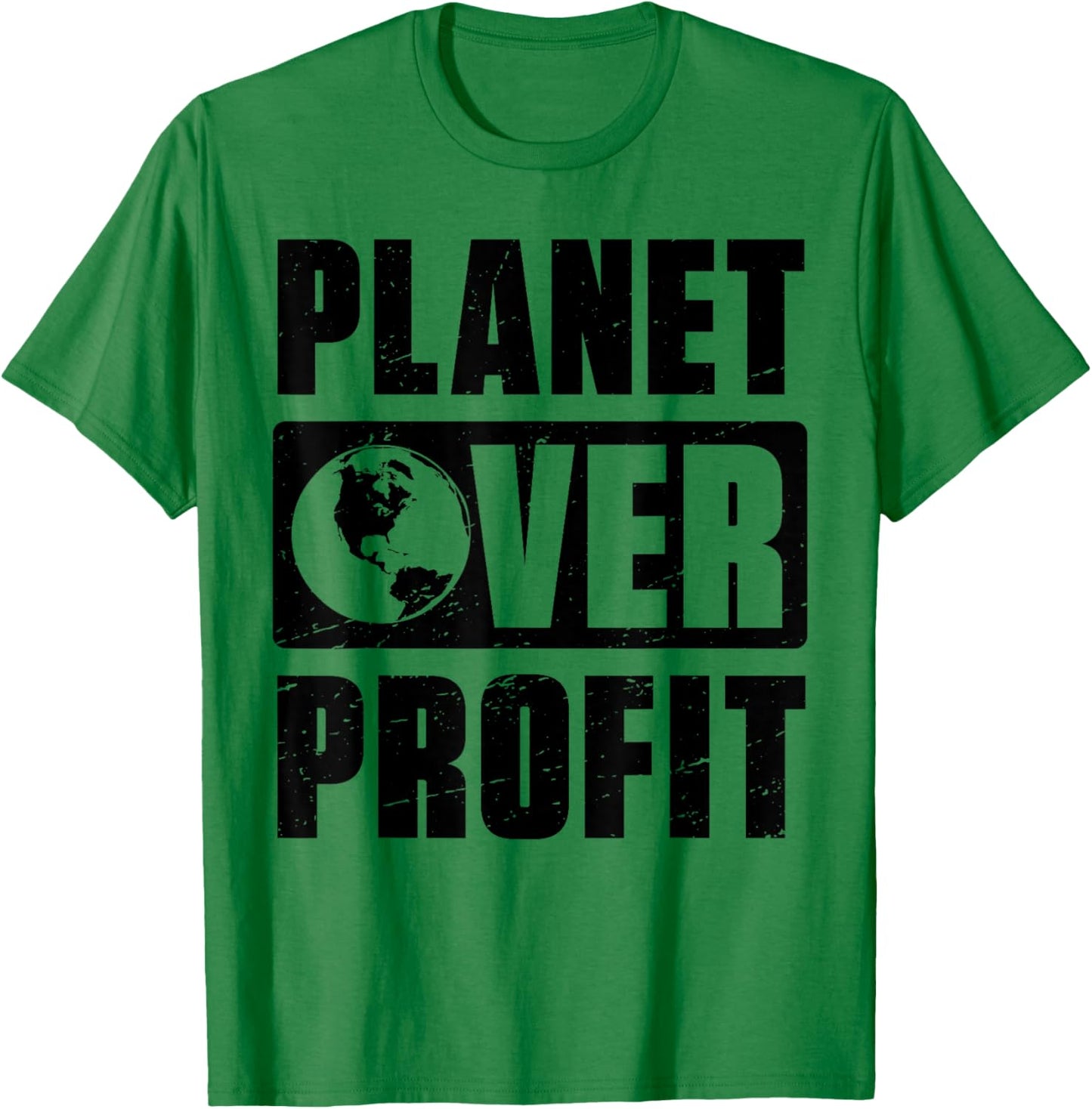 Earth Day Planet Over Profit Environmental Climate Change T-Shirt - T-Shirt | Irish Green