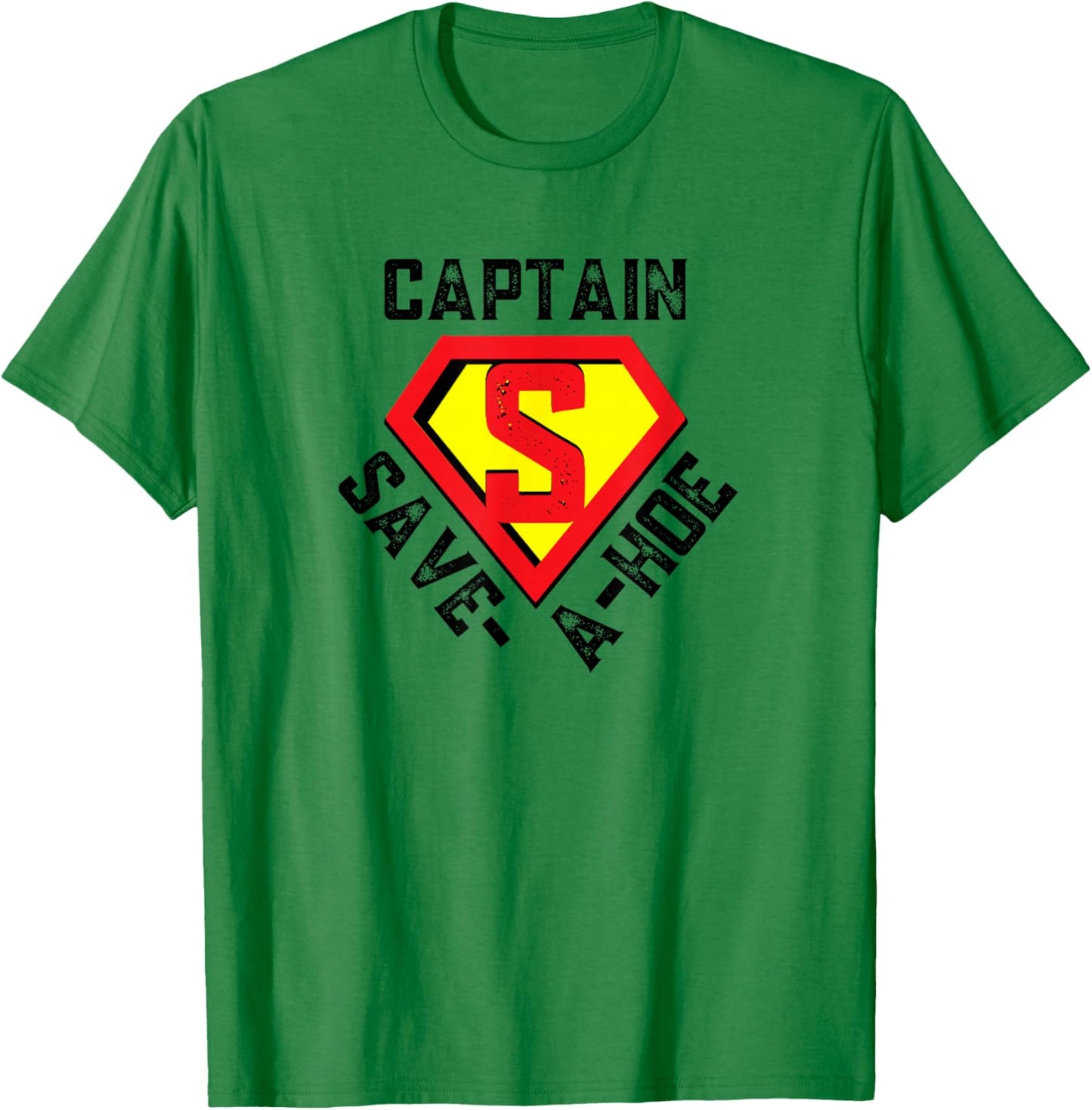 Captain Save-A-Hoe Rusty Vintage Funny Retro T-Shirt - T-Shirt | Irish Green