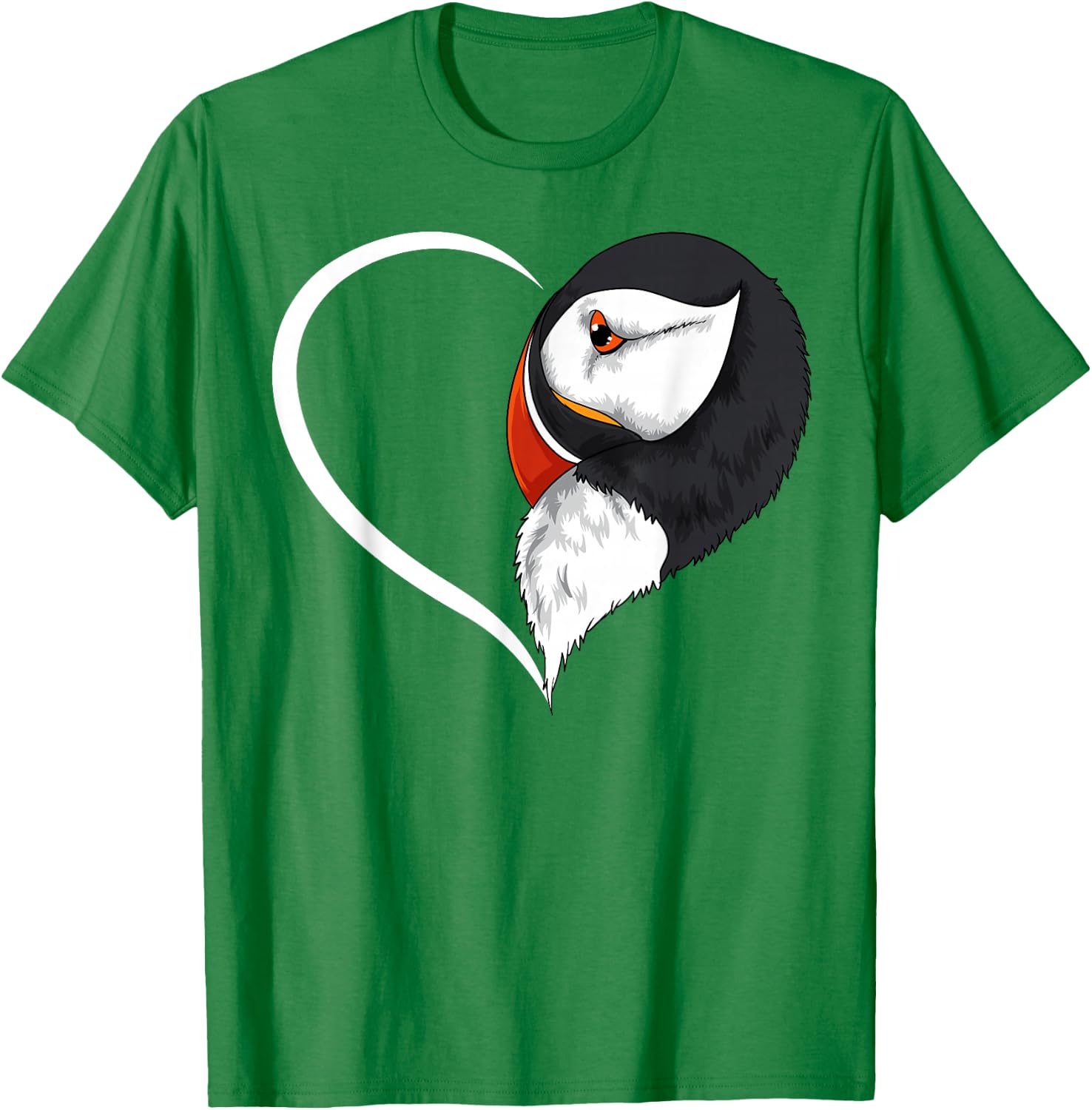 Puffin Shirts Girls Kids Heart Cute Puffin T-Shirt - T-Shirt | Irish Green