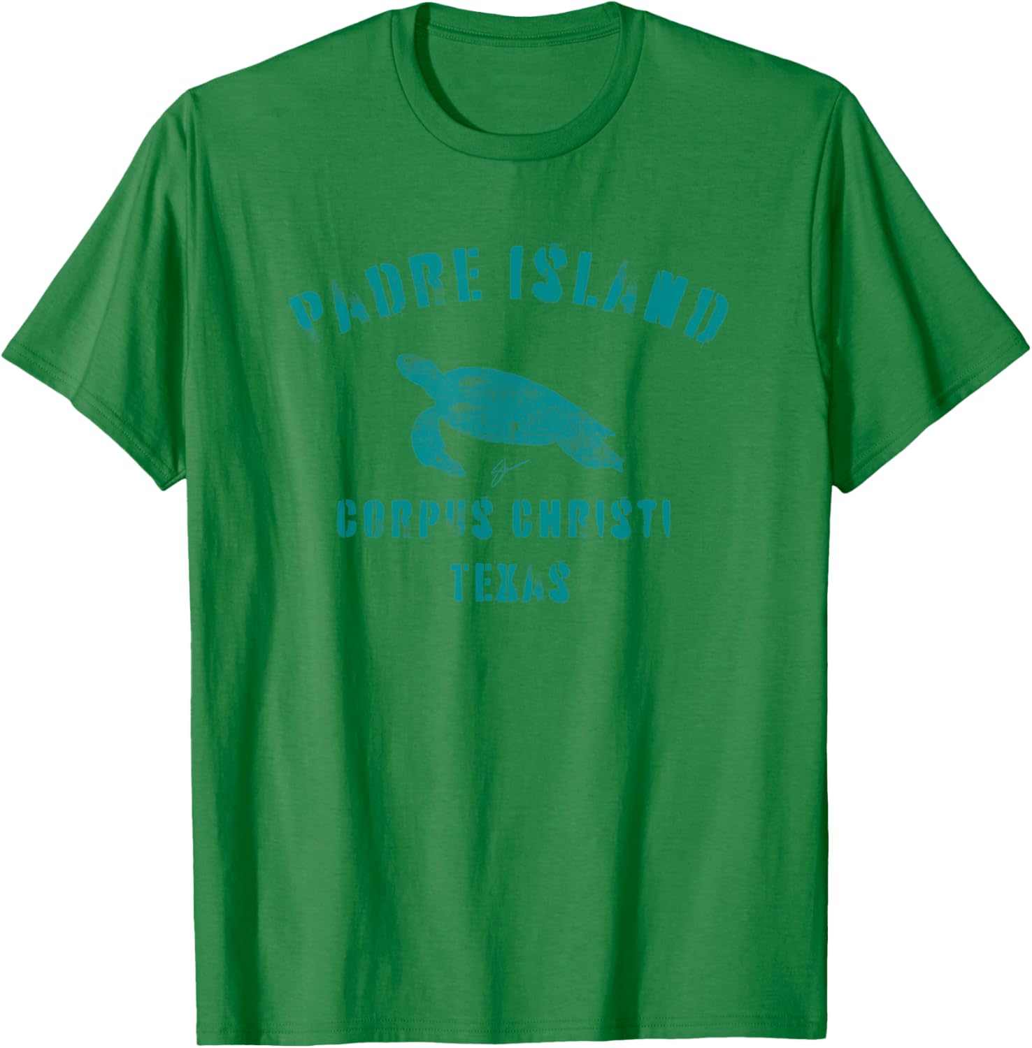 Padre Island Corpus Christi (Distressed) T-Shirt - T-Shirt | Irish Green