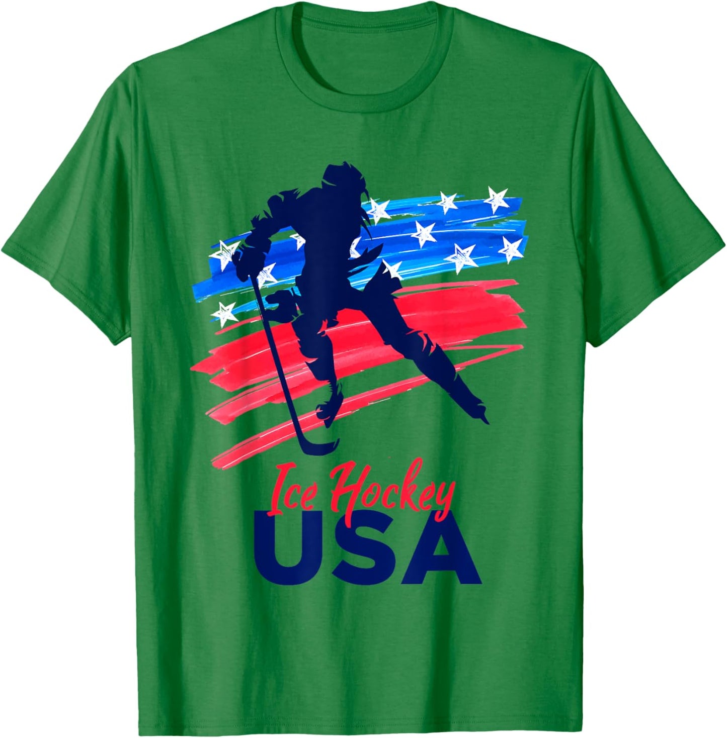 Ice Hockey USA Support the Team USA Flag Hockey Lover T-Shirt - T-Shirt | Irish Green