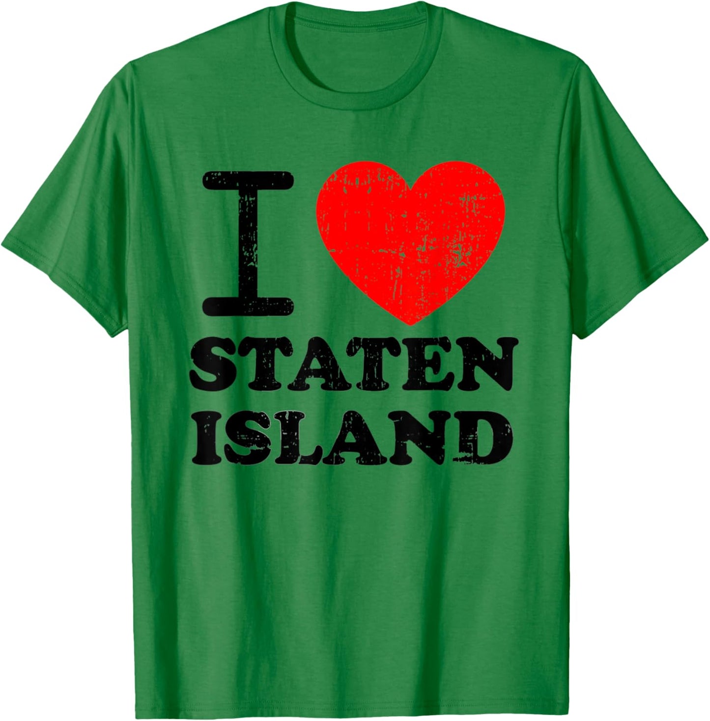 I Love Staten Island Red Heart T-Shirt - T-Shirt | Irish Green