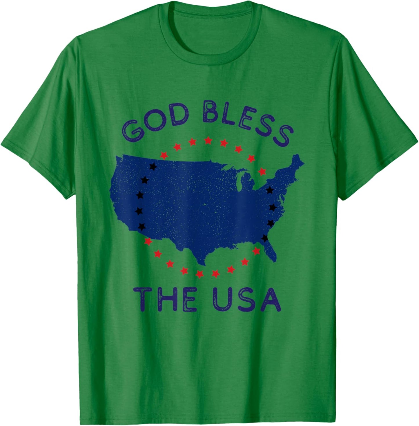 God Bless the USA Patriotic Christian American July 4th Day Kids Men T-Shirt - T-Shirt | Irish Green