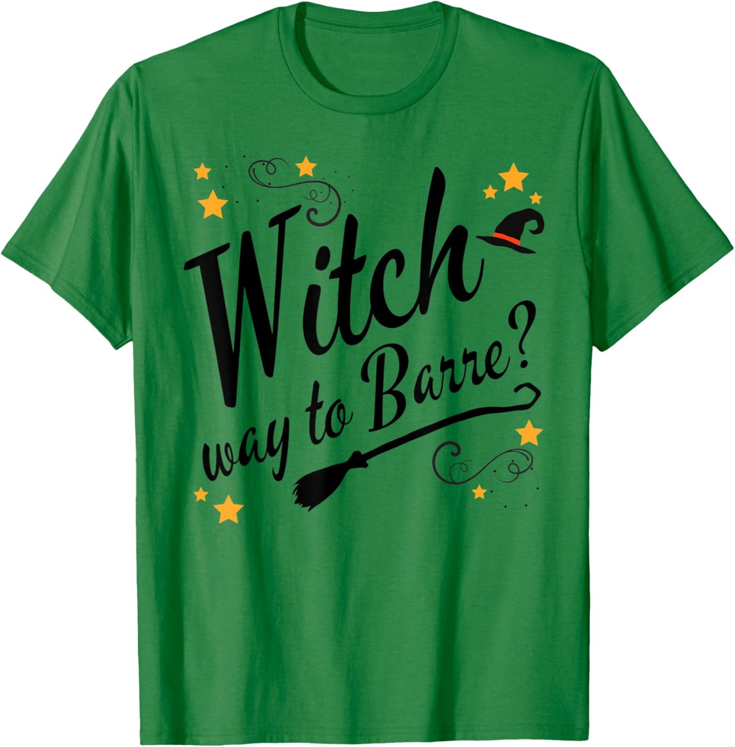 Funny Barre Halloween Witch Way to Barre T-Shirt - T-Shirt | Irish Green