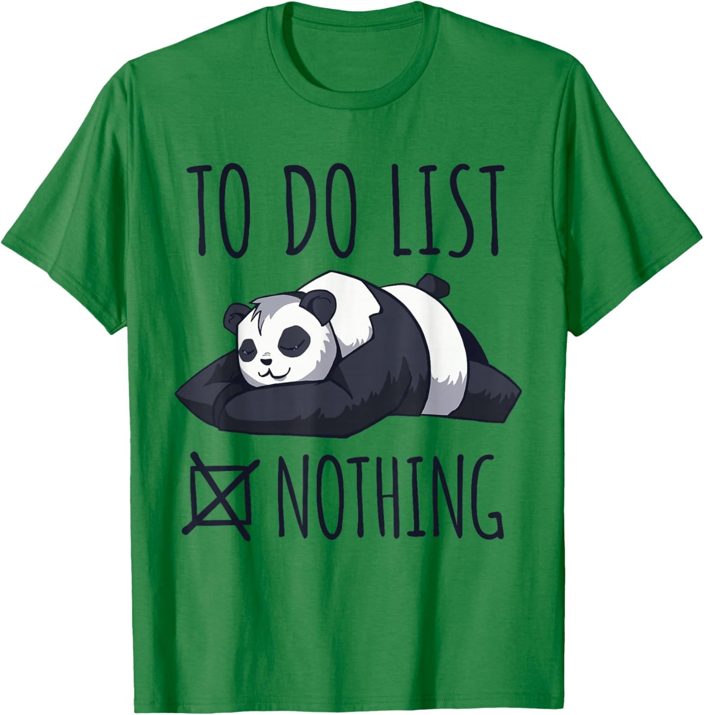 Panda Bear - To Do List: Nothing - Sleeping Panda T-Shirt - T-Shirt | Irish Green