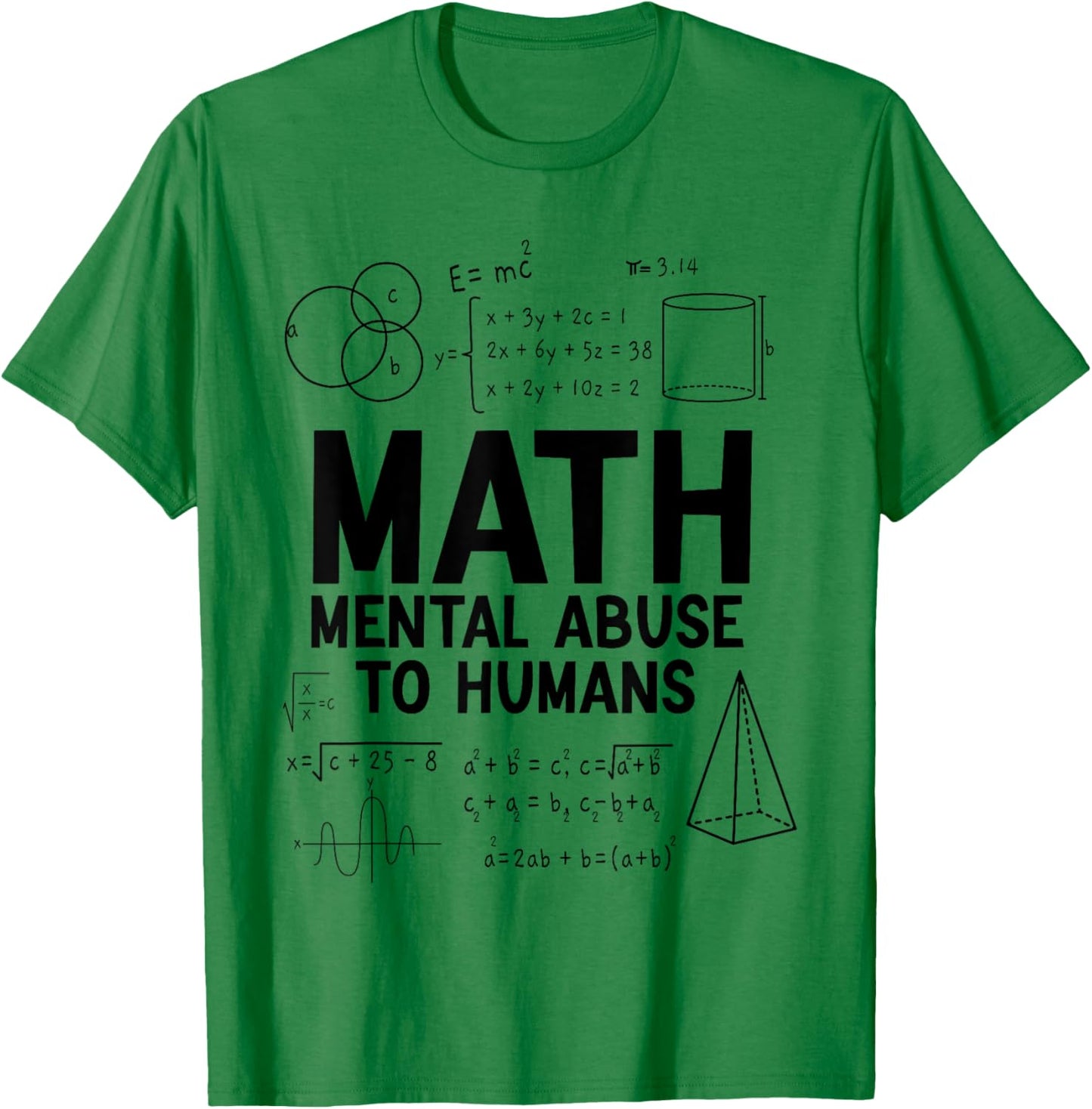 Funny Math Shirts Women Math Mental Abuse To Humans T-Shirt - T-Shirt | Irish Green