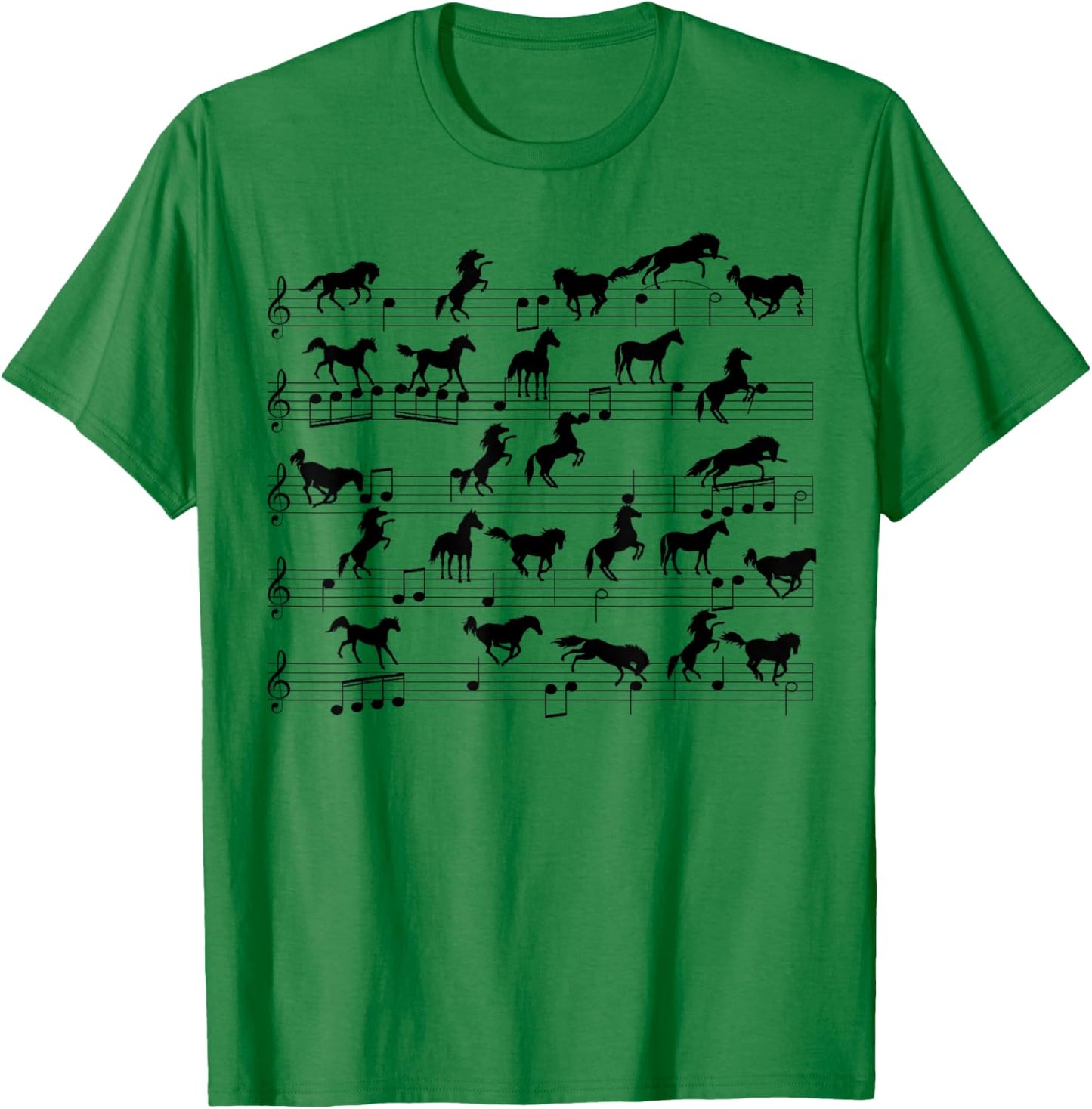 Cute Horse Music Note Clef Gifts For Girls, Boys, Men, Women T-Shirt - T-Shirt | Irish Green