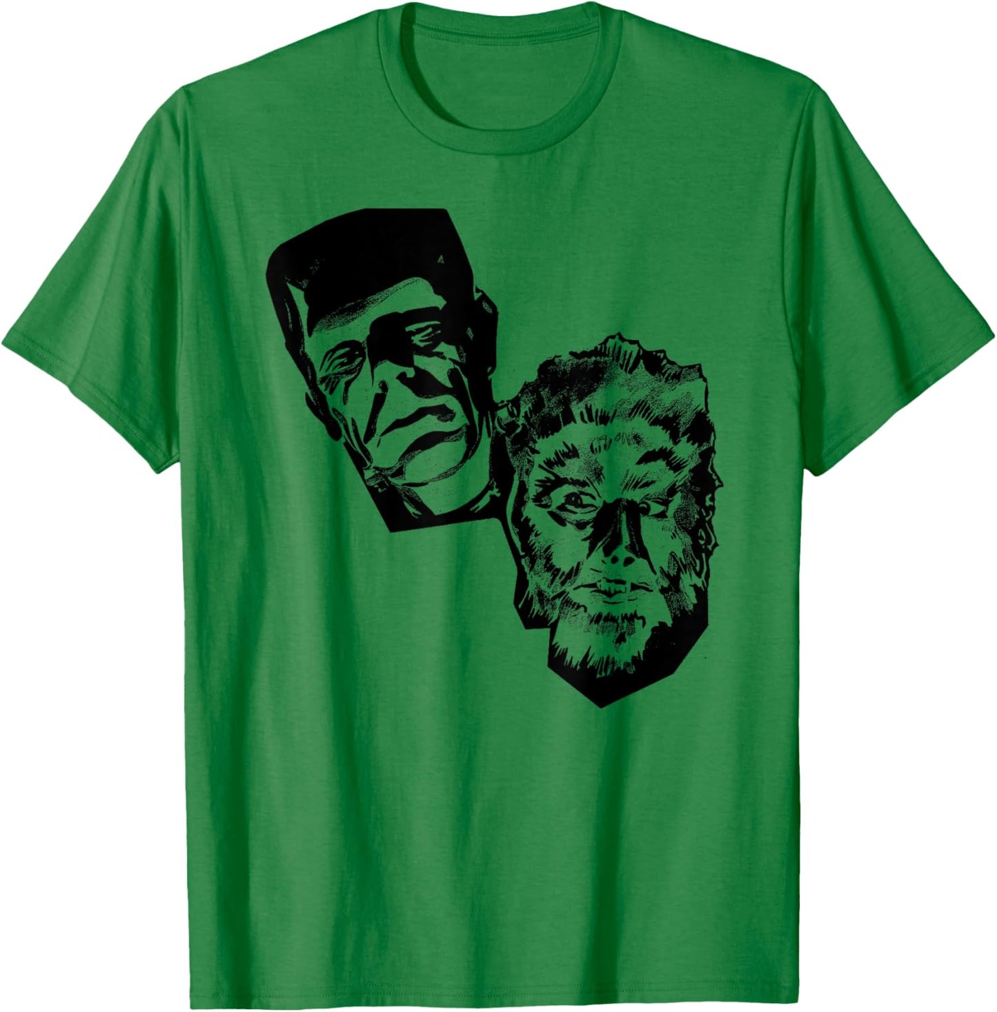 Horror Movie Monsters Werewolf Wolfman Frankenstein T-Shirt - T-Shirt | Irish Green
