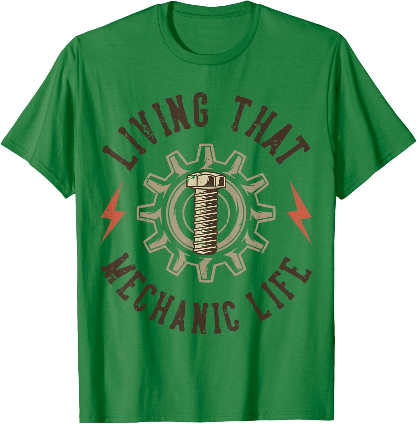 Living That Mechanic Life T-Shirt - T-Shirt | Irish Green