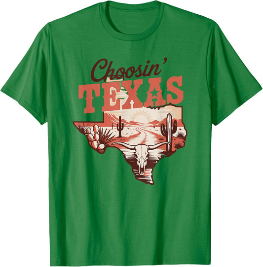 Choosin Texas Western Country Cowgirl T-Shirt - T-Shirt | Irish Green