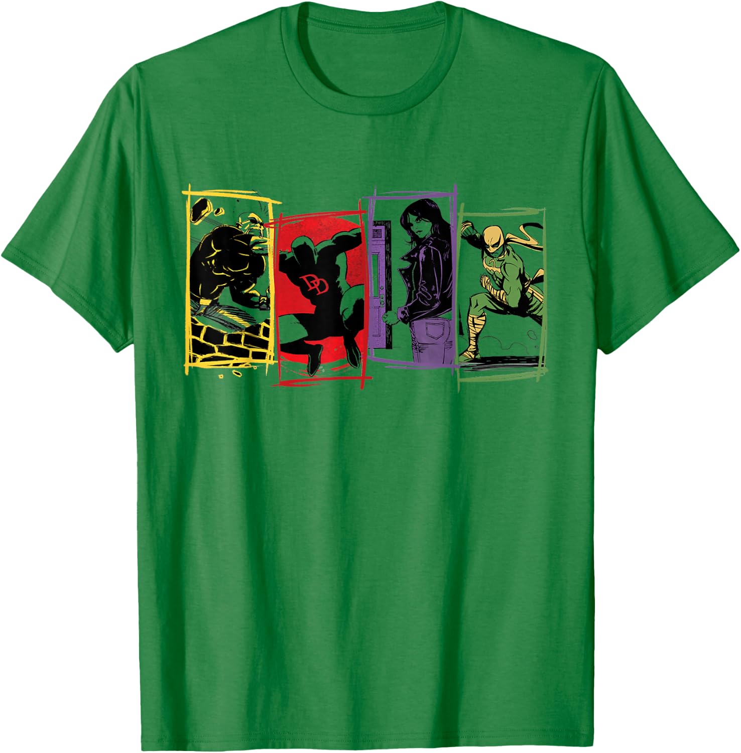 Marvel The Defenders Super Hero Team T-Shirt - T-Shirt | Irish Green