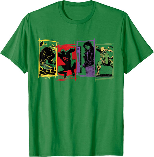 Marvel The Defenders Super Hero Team T-Shirt - T-Shirt | Irish Green