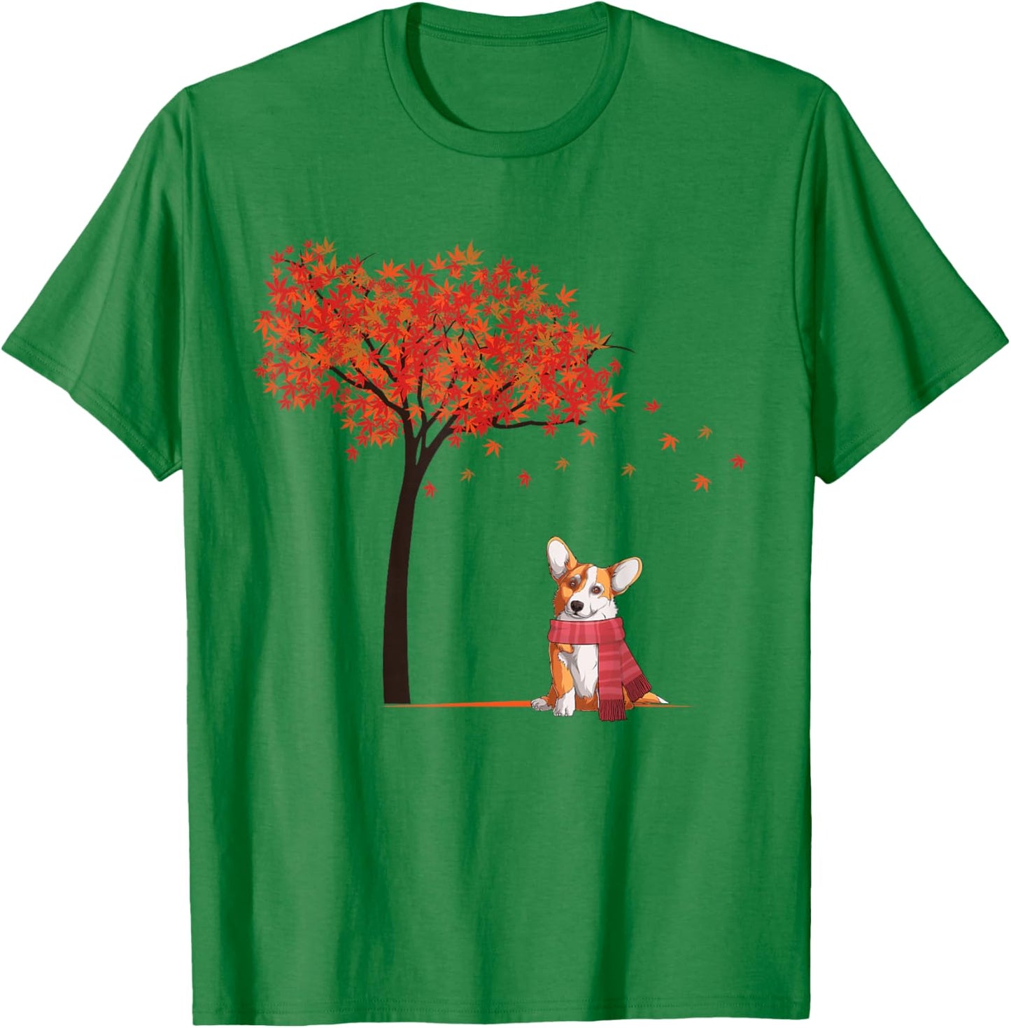 Corgi Maple Tree Lazy DIY Halloween Costume Dog Fall Autumn T-Shirt - T-Shirt | Irish Green