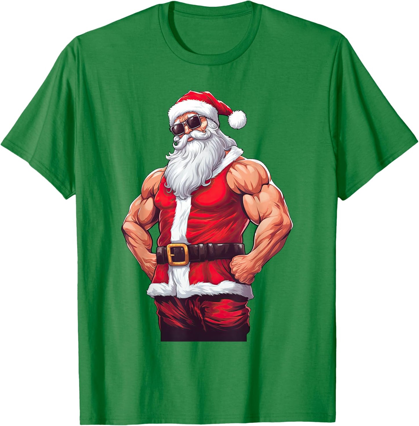 Muscular Santa Claus Bodybuilding Fitness Gym Christmas Xmas T-Shirt - T-Shirt | Irish Green