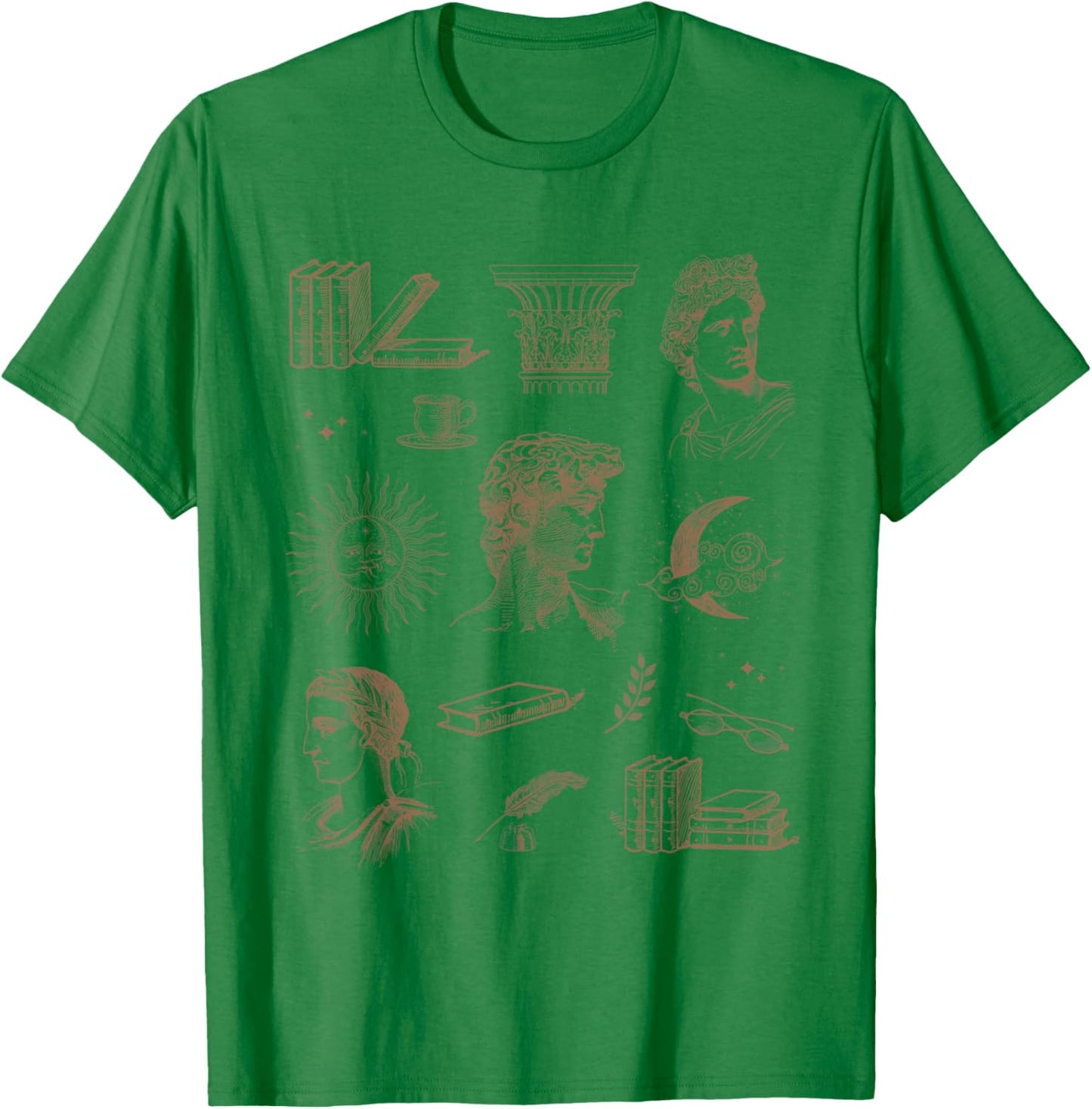 Dark Academia Clothing Aesthetic Book Lover Bookaholic T-Shirt - T-Shirt | Irish Green