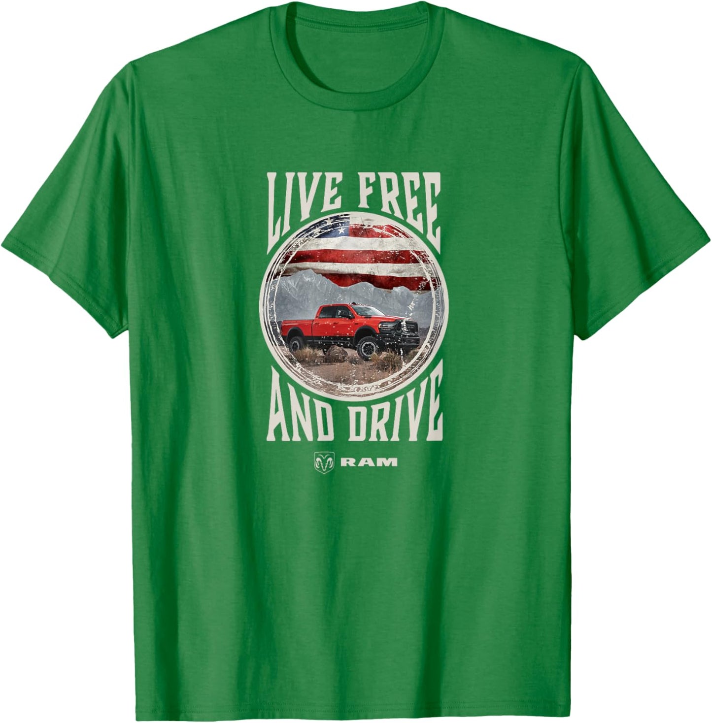 RAM Trucks Live Free and Drive T-Shirt - T-Shirt | Irish Green