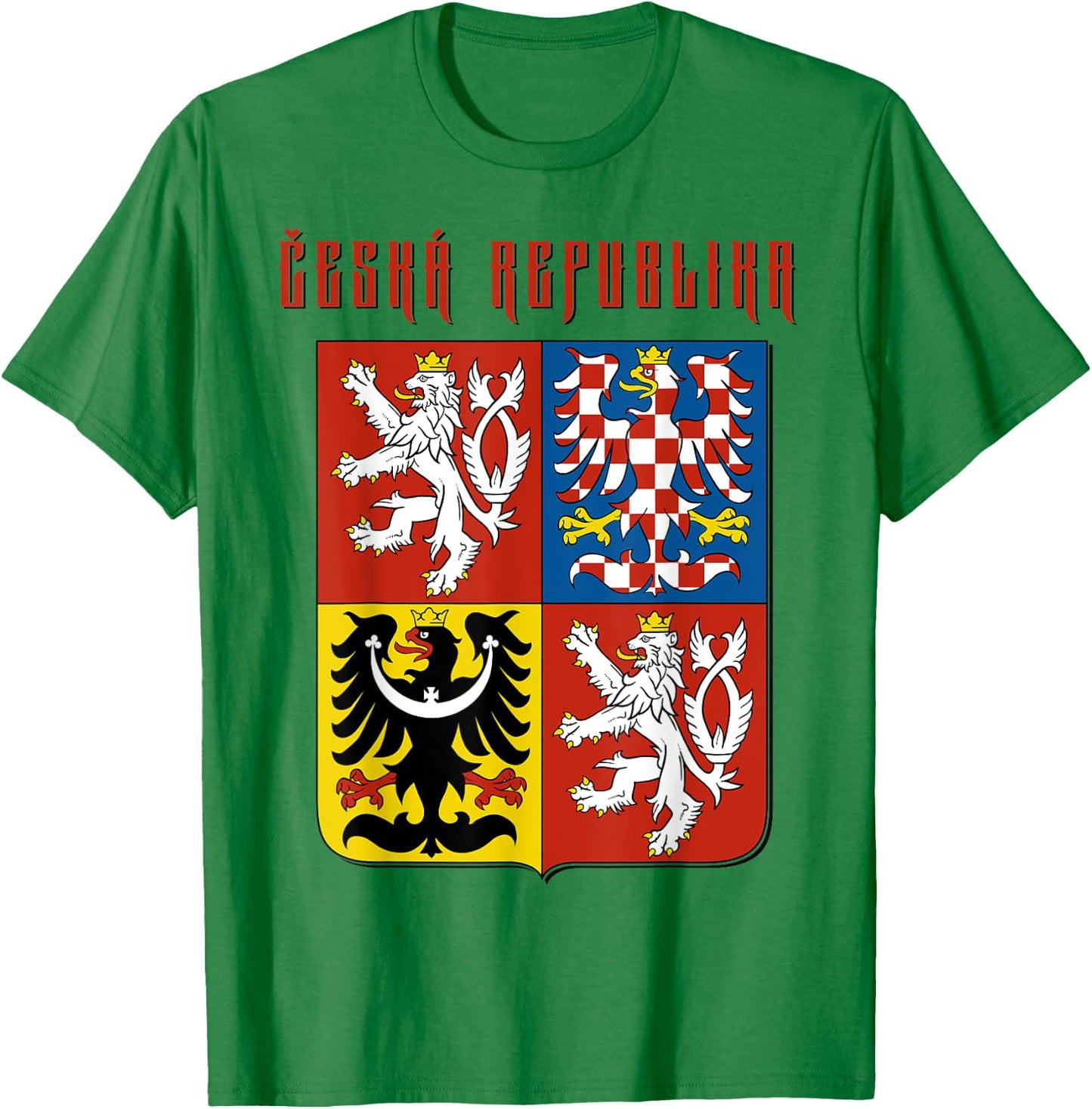 Ceská republika, Cesko, ceská vlajka Czech Patriotic Emblem Women Kids Men T-Shirt - T-Shirt | Irish Green