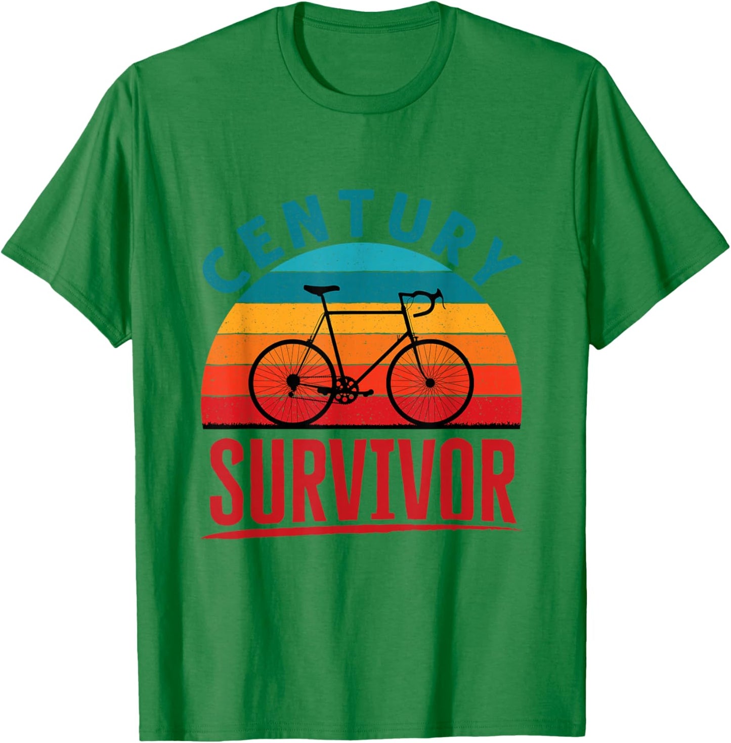 Century Survivor 100 Mile Bicycle Ride Road Cycling T-Shirt - T-Shirt | Irish Green