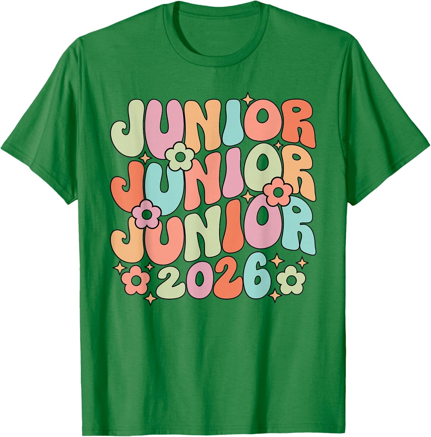 Groovy Junior 2026 Graduation Class Of 2026 Junior T-Shirt - T-Shirt | Irish Green