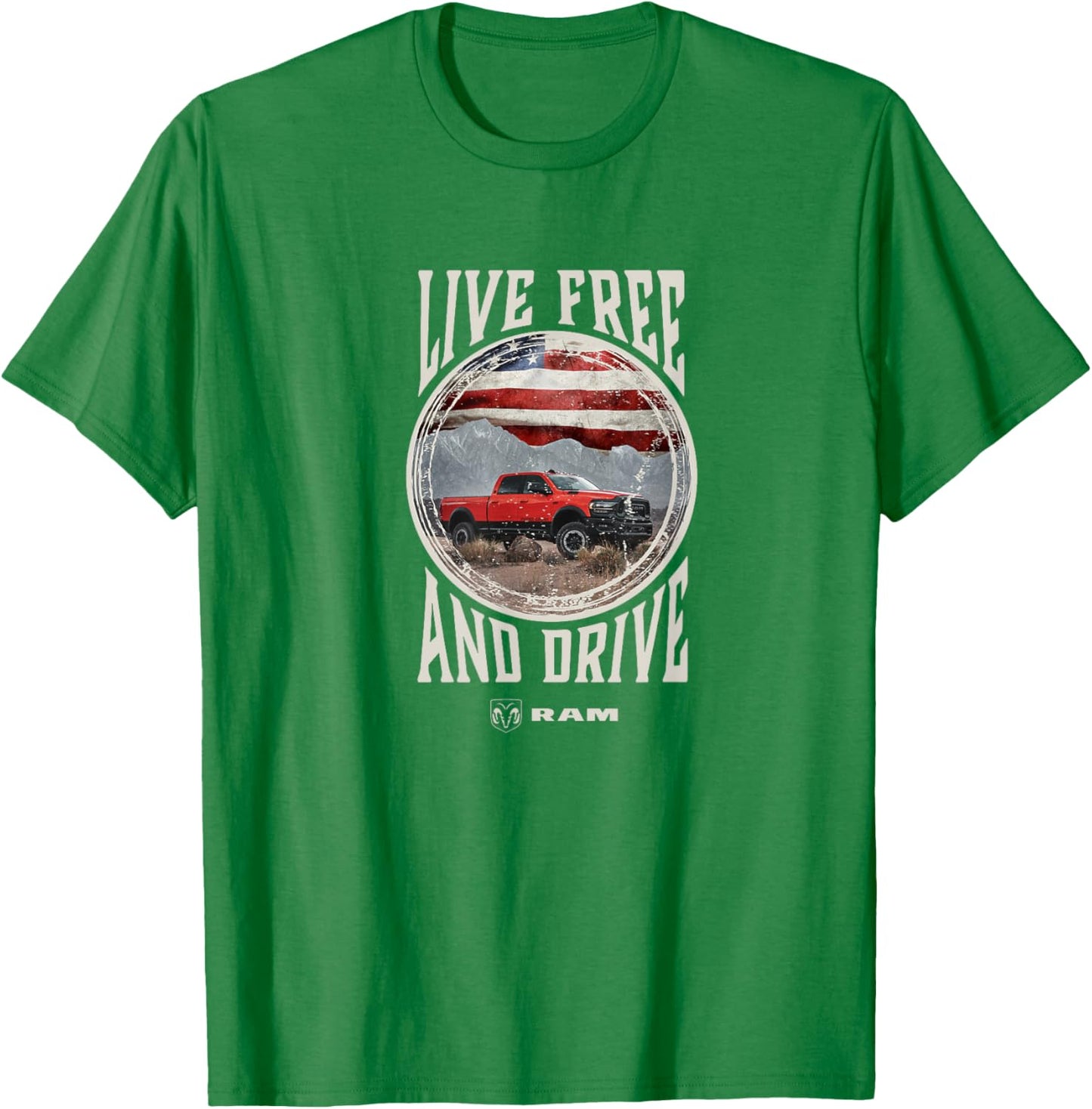 RAM Trucks Live Free and Drive T-Shirt - T-Shirt | Irish Green