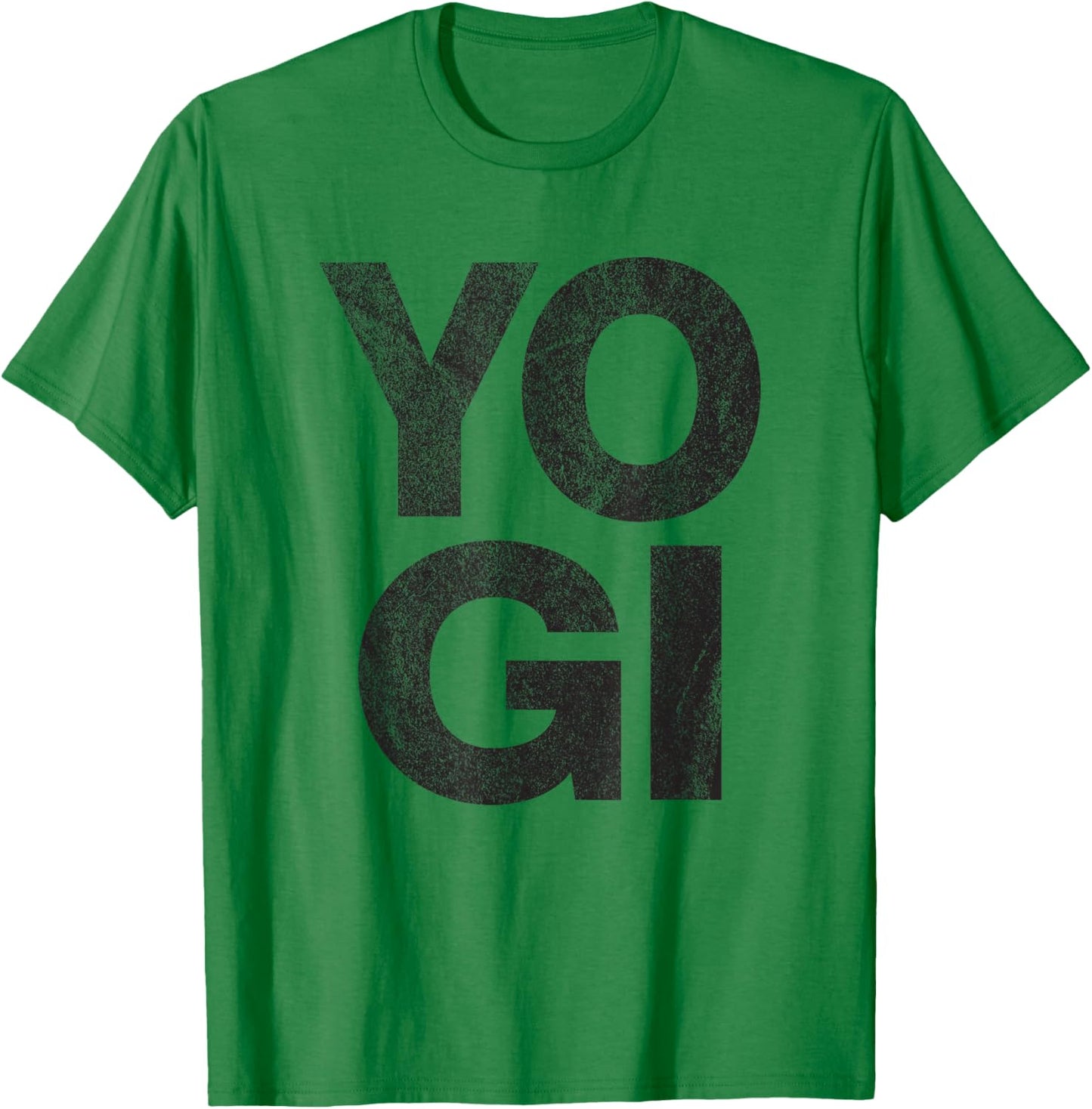 YOGI - distressed retro yoga lover workout gym exercise zen T-Shirt - T-Shirt | Irish Green