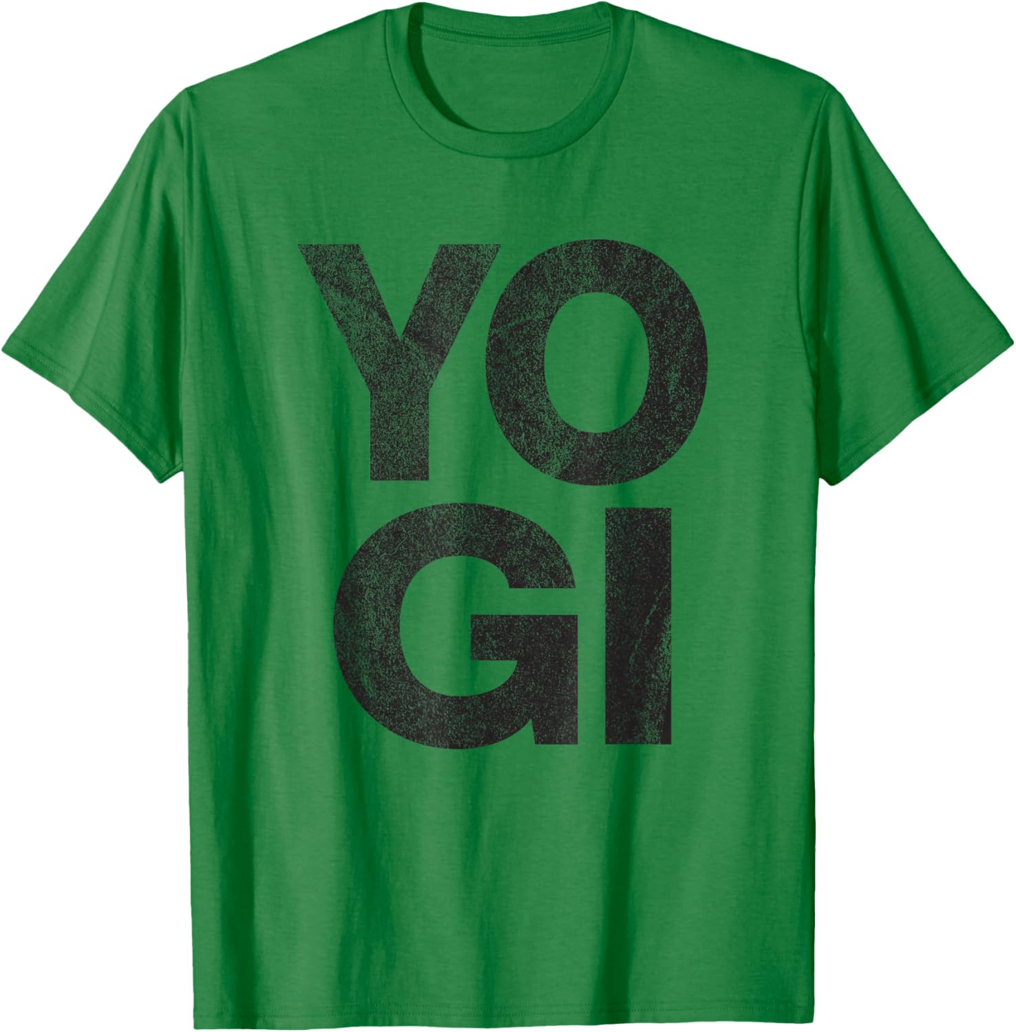 YOGI - distressed retro yoga lover workout gym exercise zen T-Shirt - T-Shirt | Irish Green
