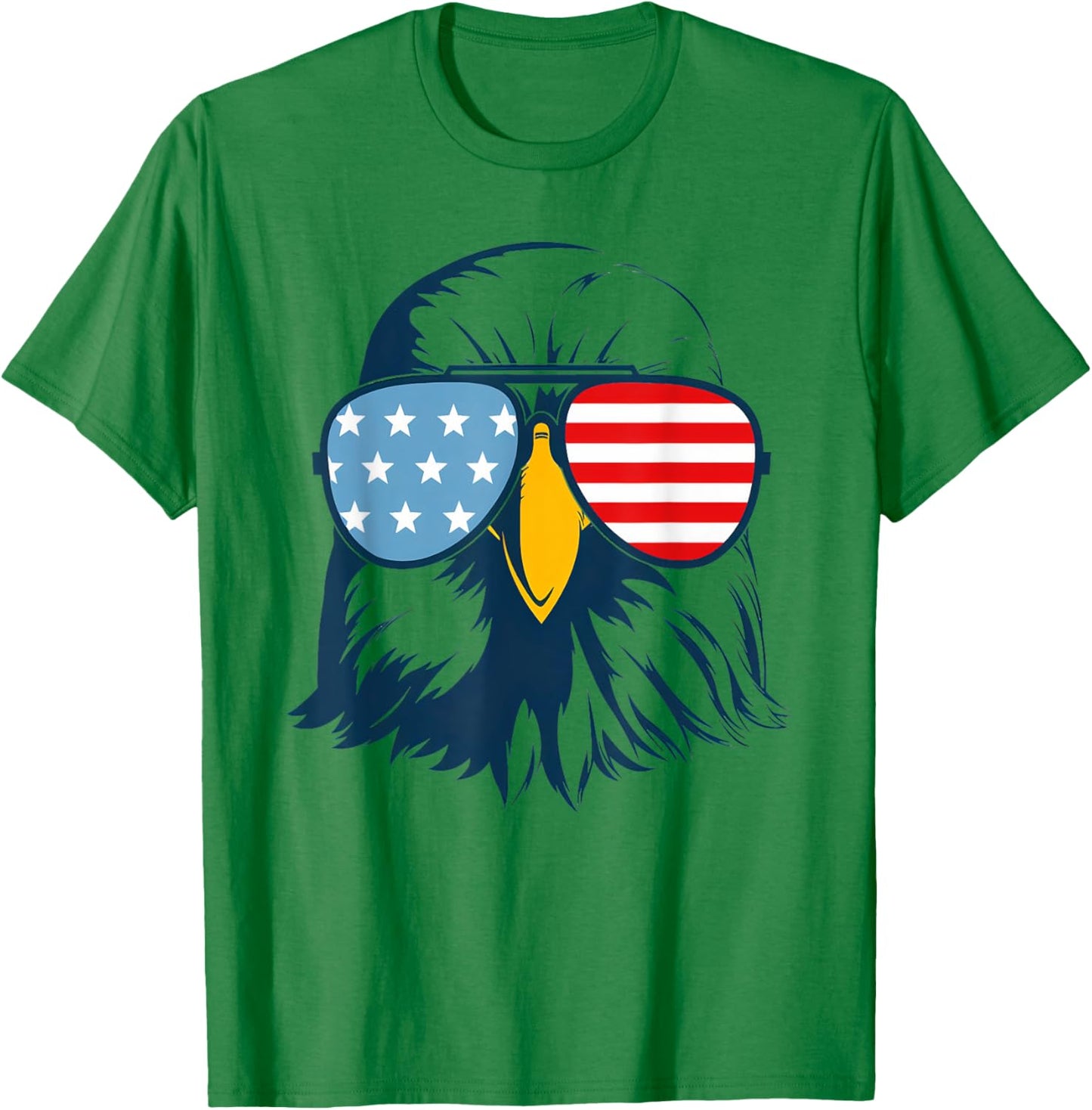 Patriotic Eagle with Sunglasses Shirt USA Patriotic Family Women Kids Men T-Shirt - T-Shirt | Irish Green