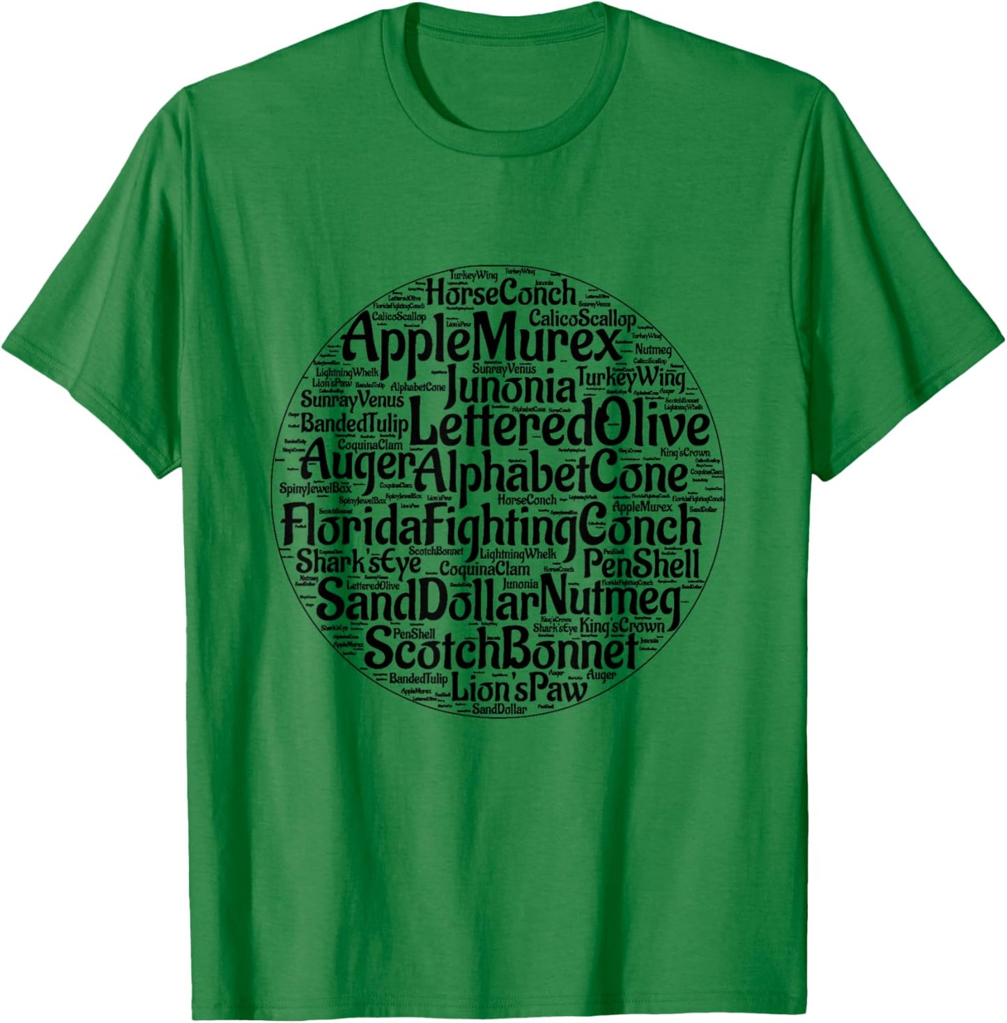 Florida Seashell Types Beachcomber Shelling Collector Beach T-Shirt - T-Shirt | Irish Green