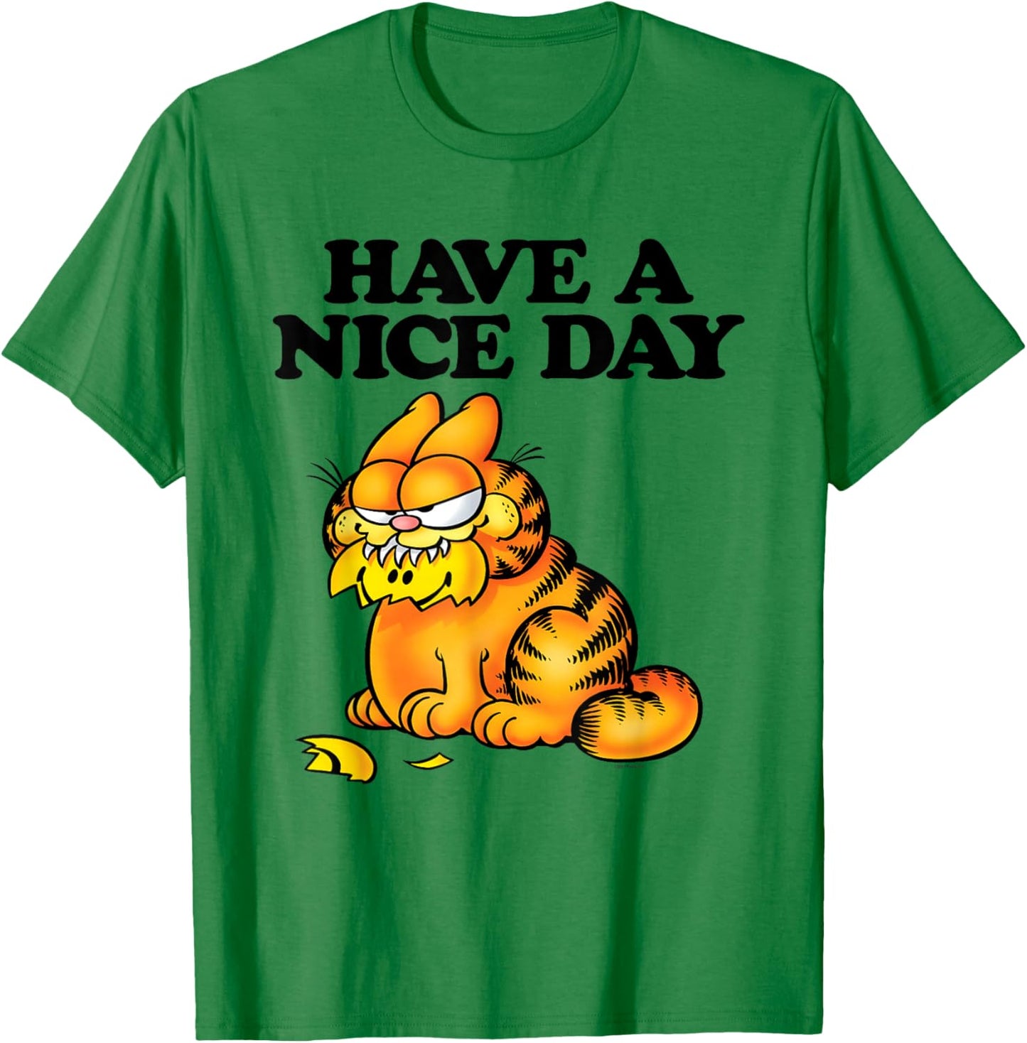Garfield Classic Have A Nice Day T-Shirt - T-Shirt | Irish Green