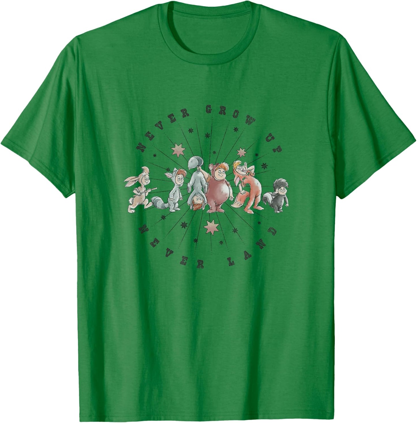 Disney Peter Pan Never Grow Up Never Land Lost Boys Vintage T-Shirt - T-Shirt | Irish Green